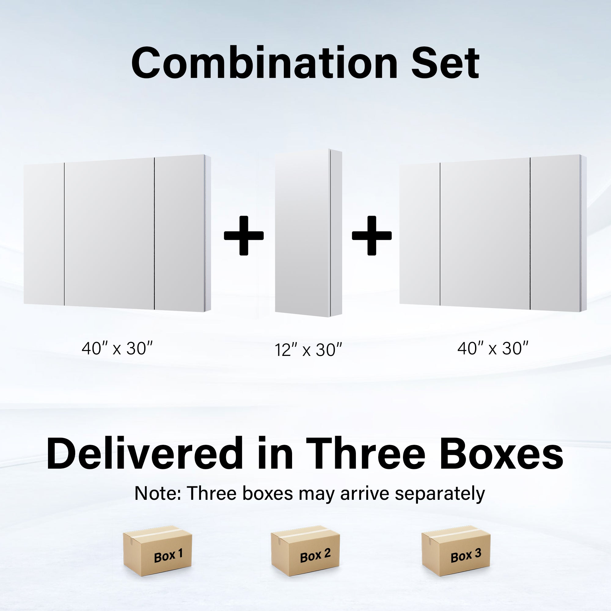 92 in. ×30 in. Copper-Free Tri-views Mirror Medicine Cabinet with Adjustable Shelves and 7 Doors