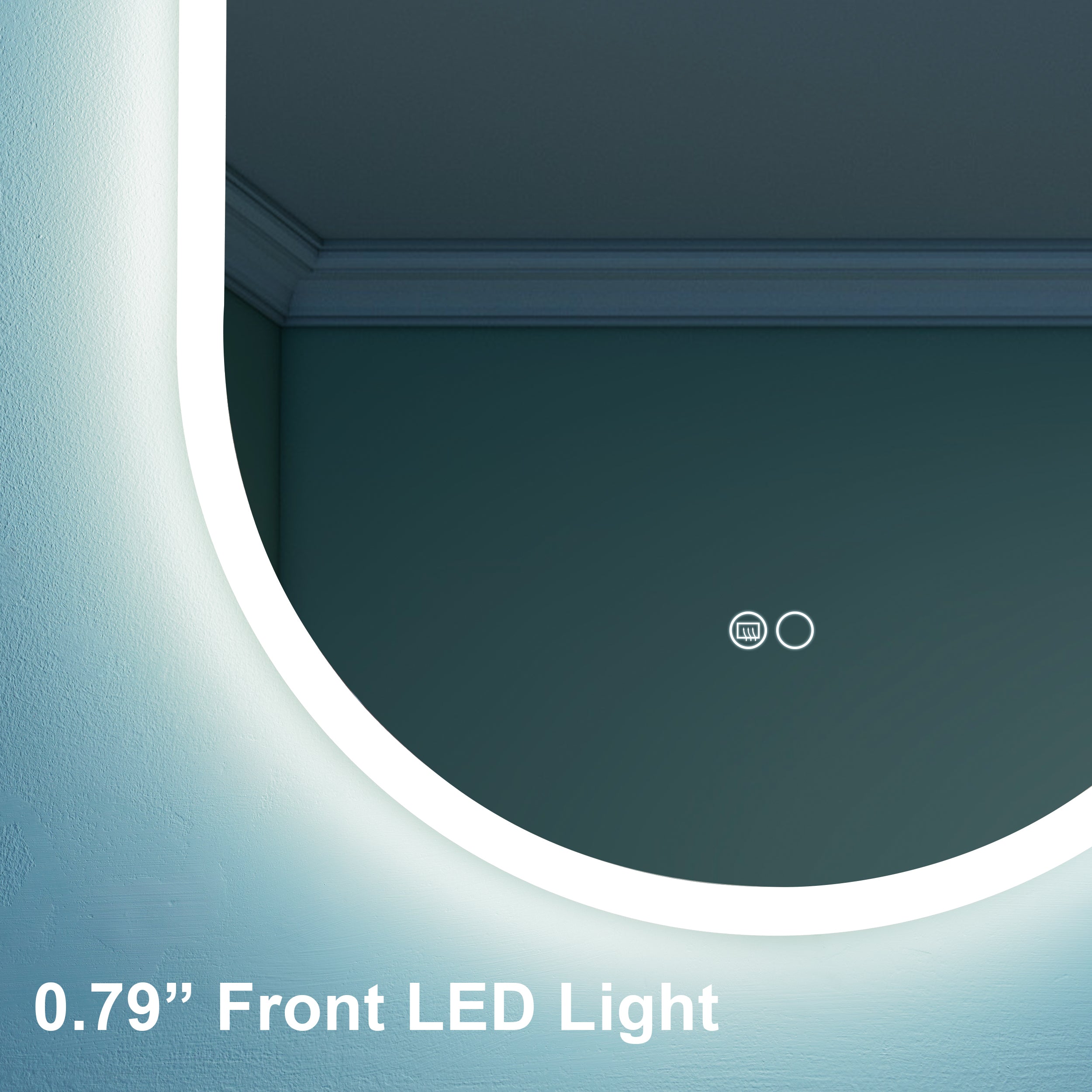 20 in. W x 36 in. H Acrylic Oval LED Frameless Mirror, Anti-Fog, Dimmable