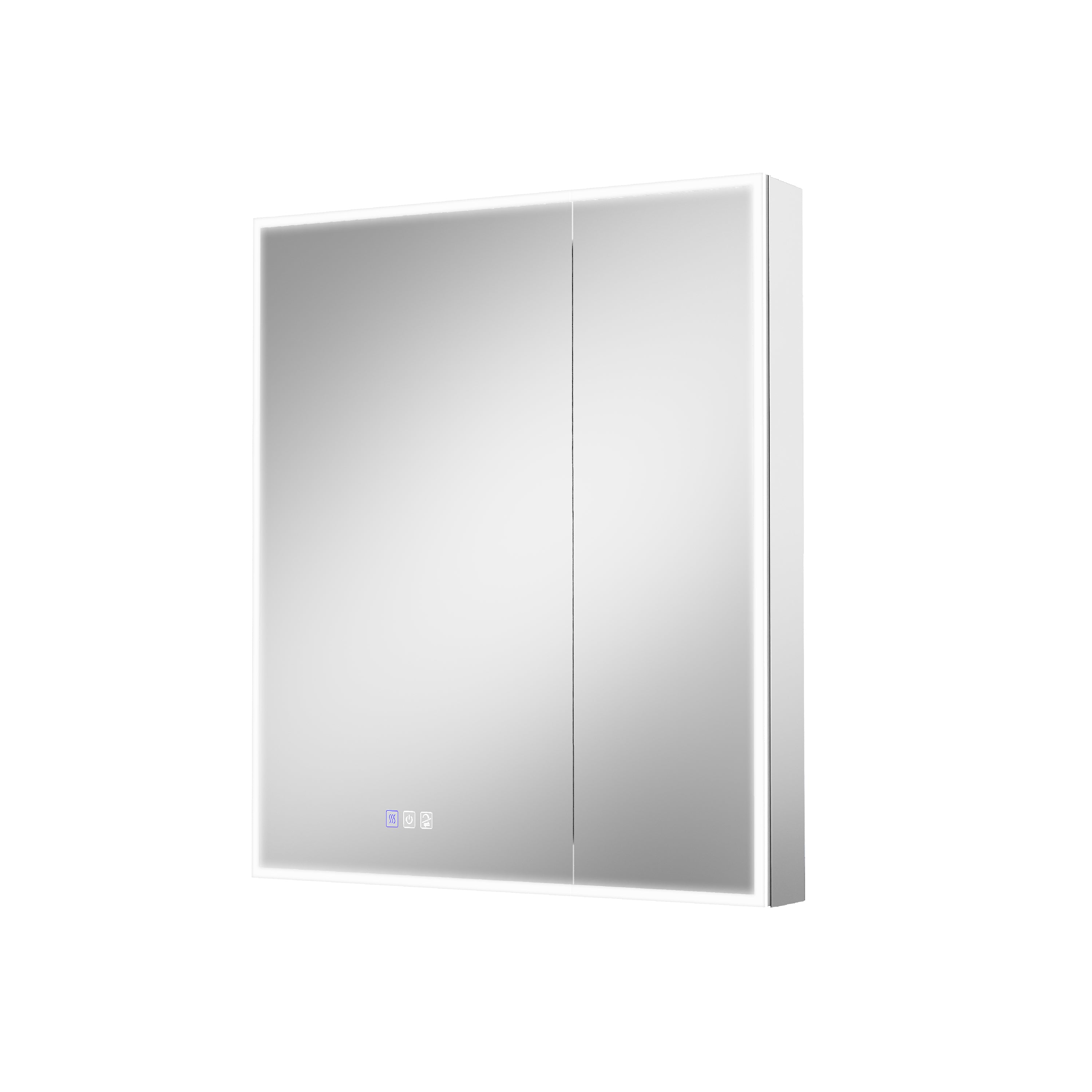 30 in. x 36 in. Recessed/Surface Mount LED Medicine Cabinet with 3X Magnifier Glass Mirror and Dual Doors