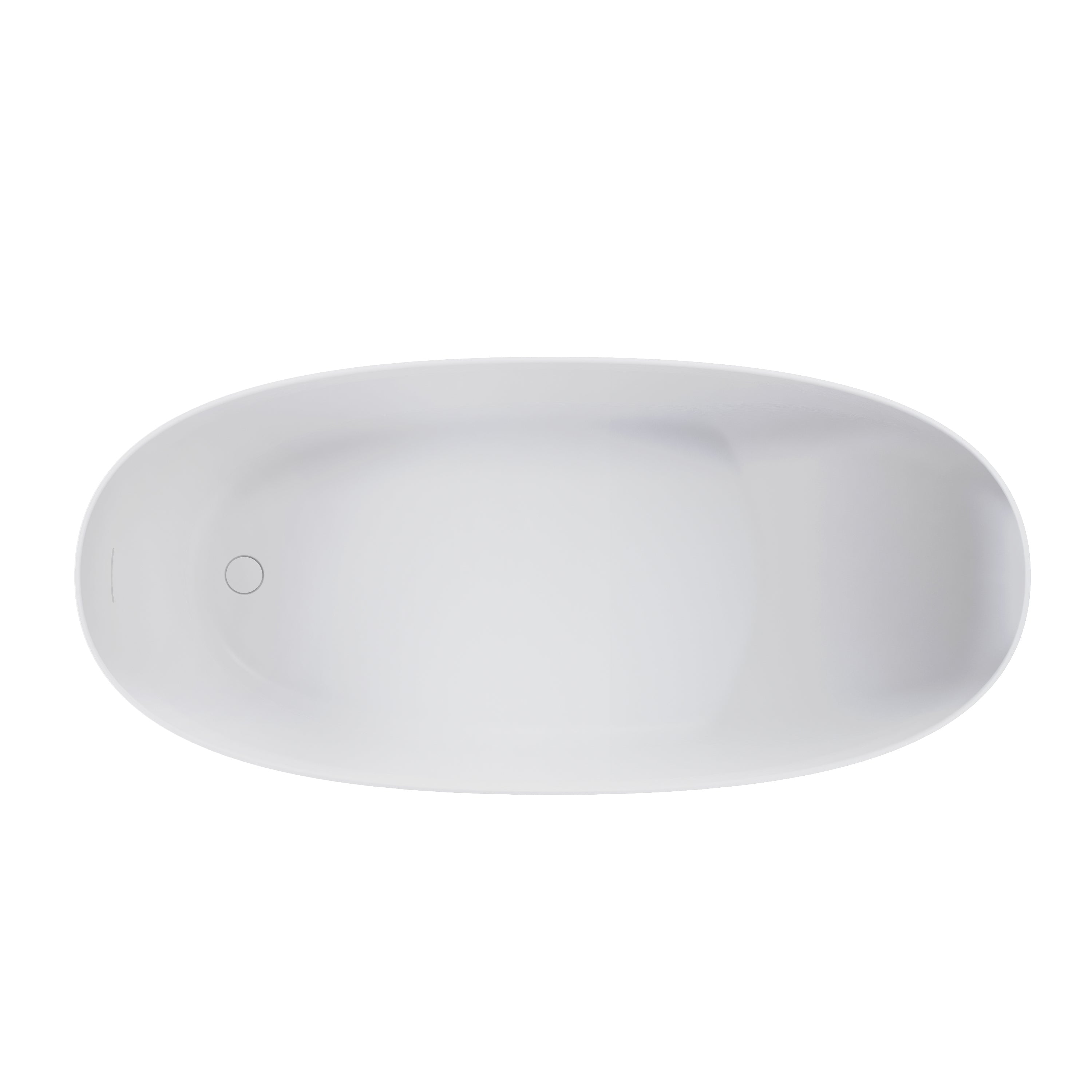 67" Matte White Freestanding Solid Surface Bathtub with Overflow and Drain, 74 Gallons