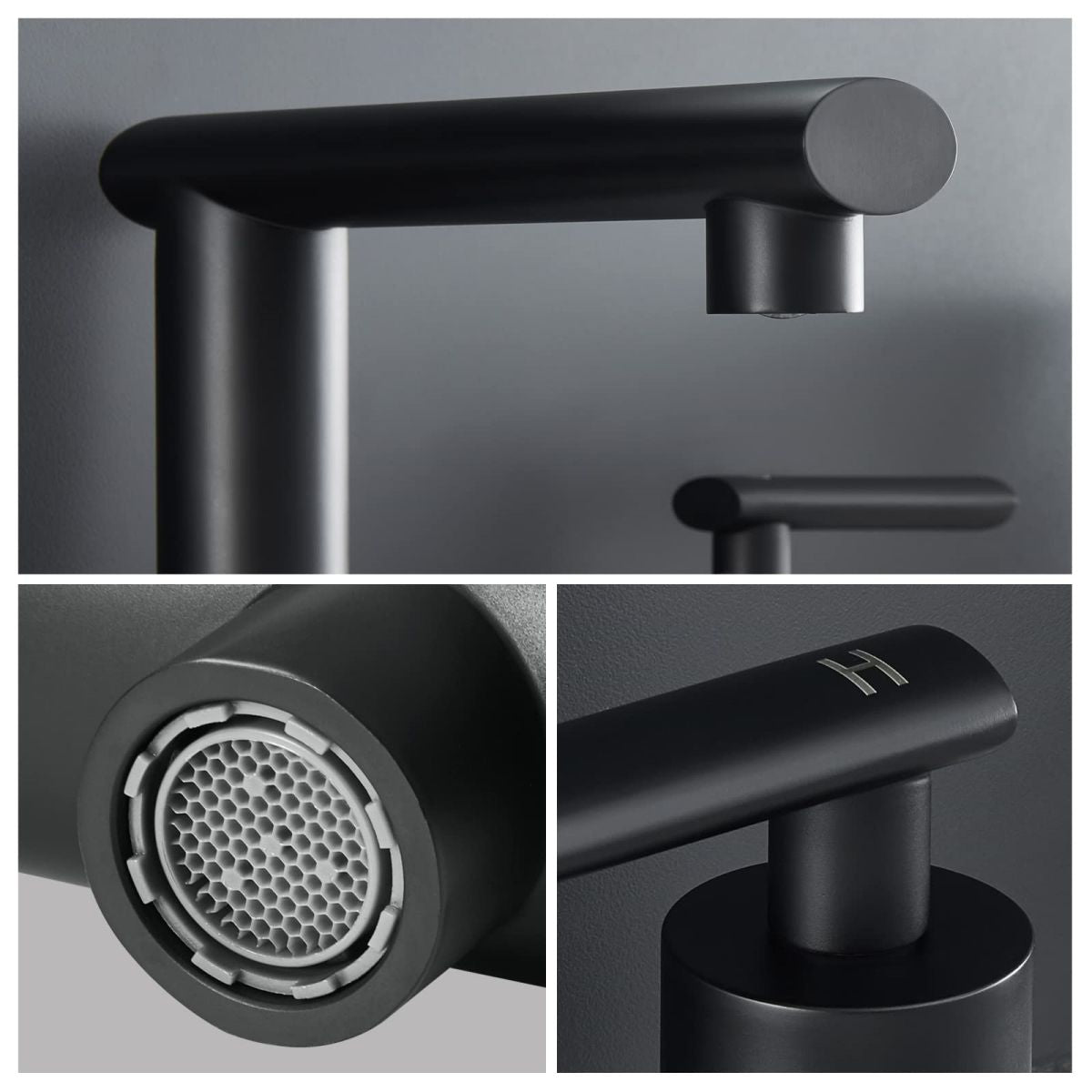 Matte Black 8 Inch Widespread Waterfall Bathroom Faucet 2 Handle with Pop Up Drain
