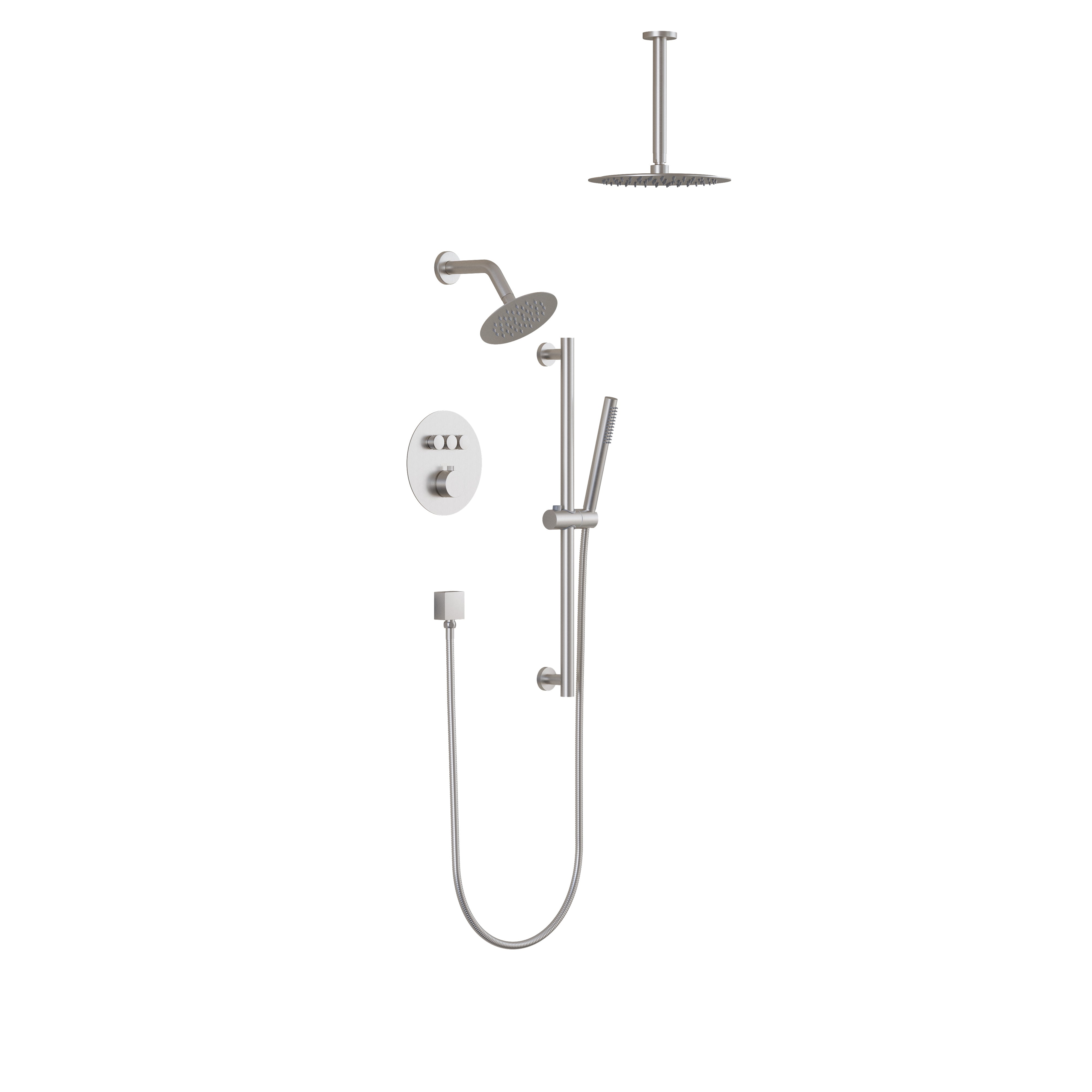 10" Round Shower System with Dual Mounting Options Wall-Mounted & Ceiling-Mounted