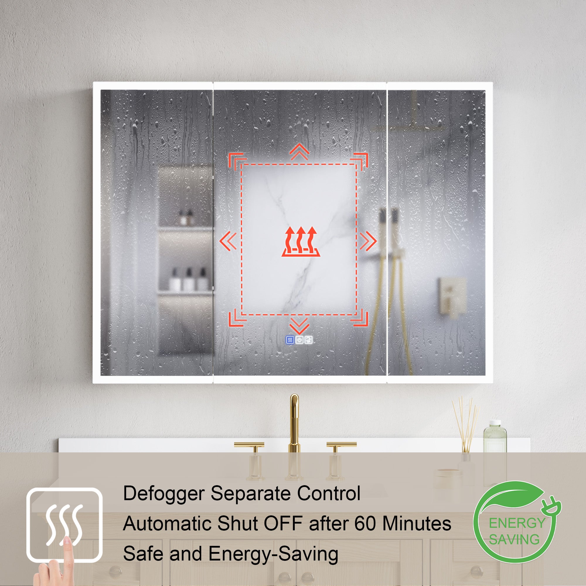 40 in. x 30 in. Recessed/Surface Mount LED Medicine Cabinet with 3X Magnifier Glass Mirror