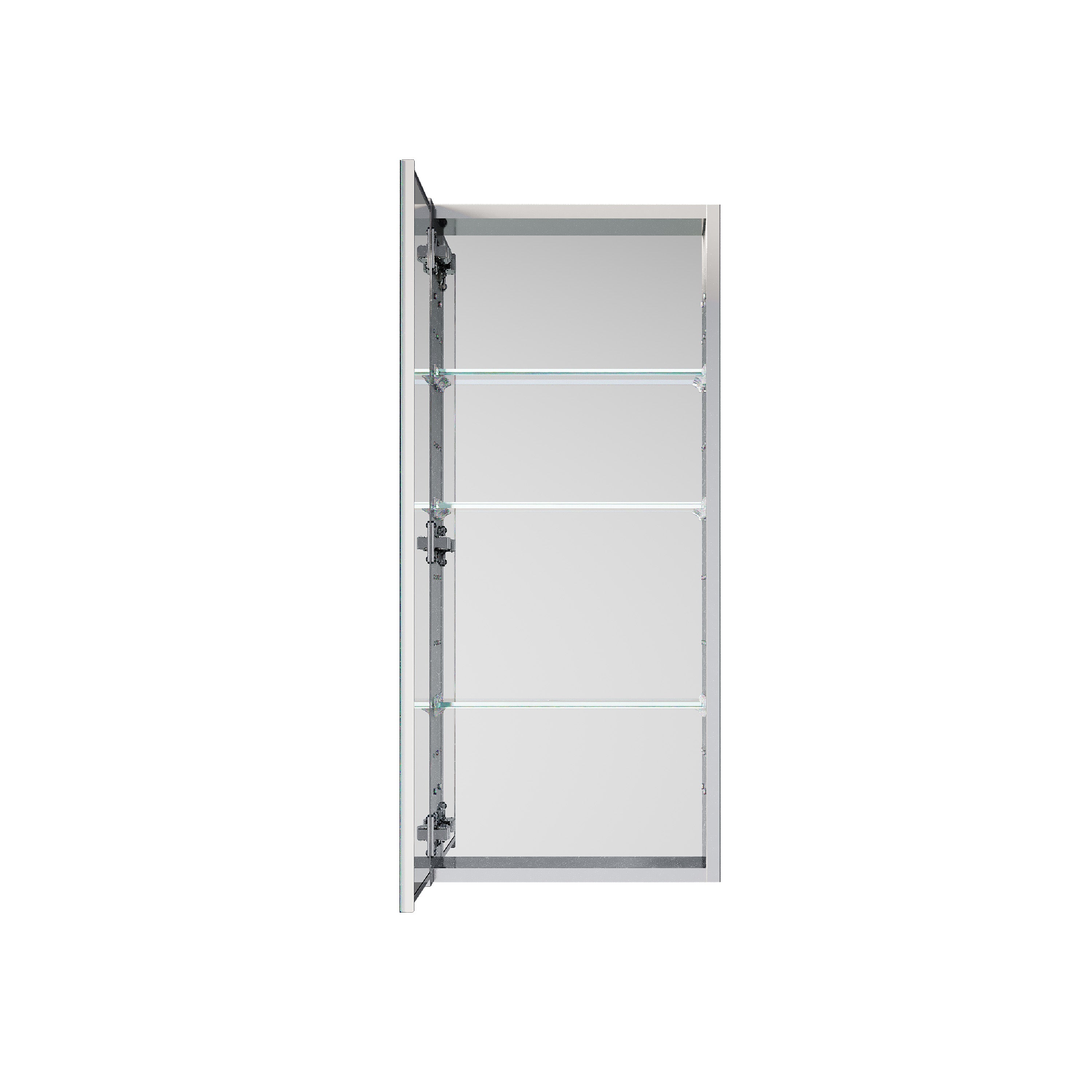 16 in. ×36 in. Copper-Free Tri-Views Mirror Medicine Cabinet, Recessed/Surface Mount and Left Swing Door