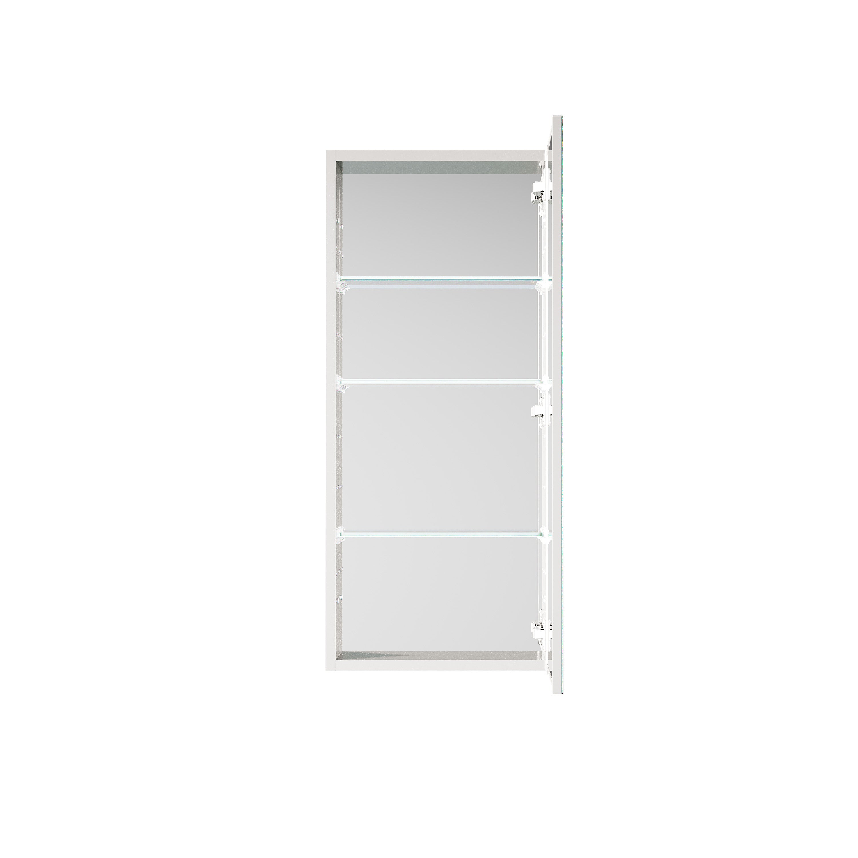 16 in. ×36 in. Copper-Free Tri-Views Mirror Medicine Cabinet, Recessed/Surface Mount and Right Swing Door