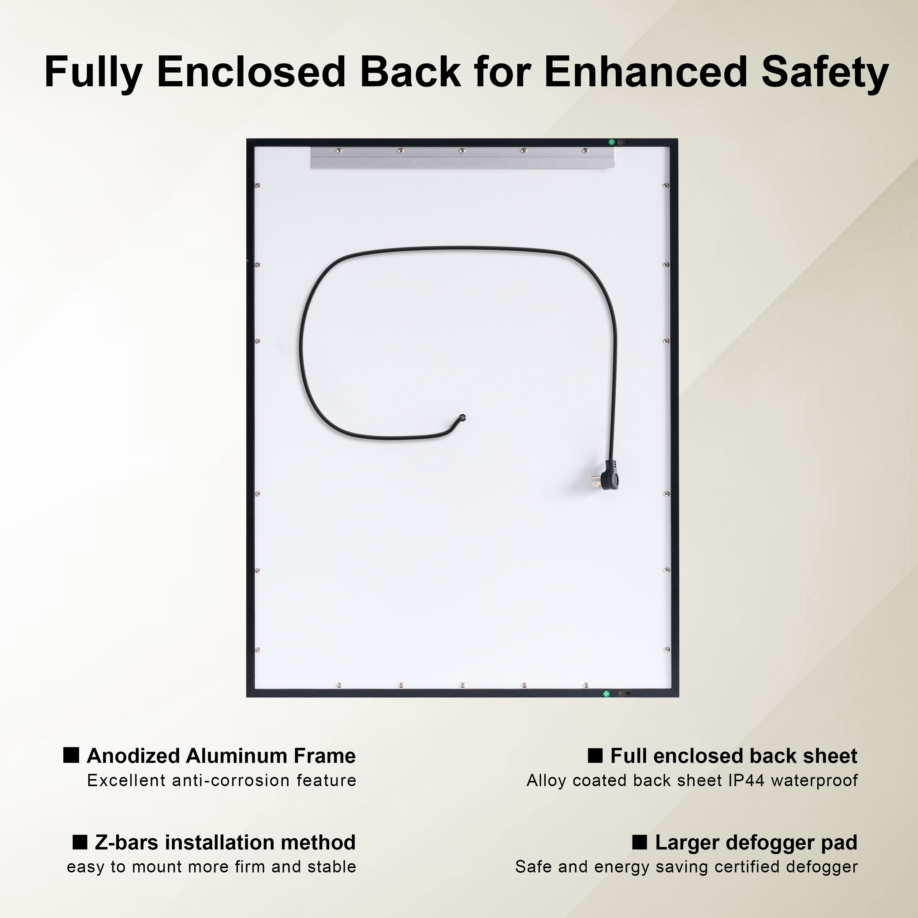 28 in. x 36 in. LED Light Bathroom Mirror with Anti-Fog Function