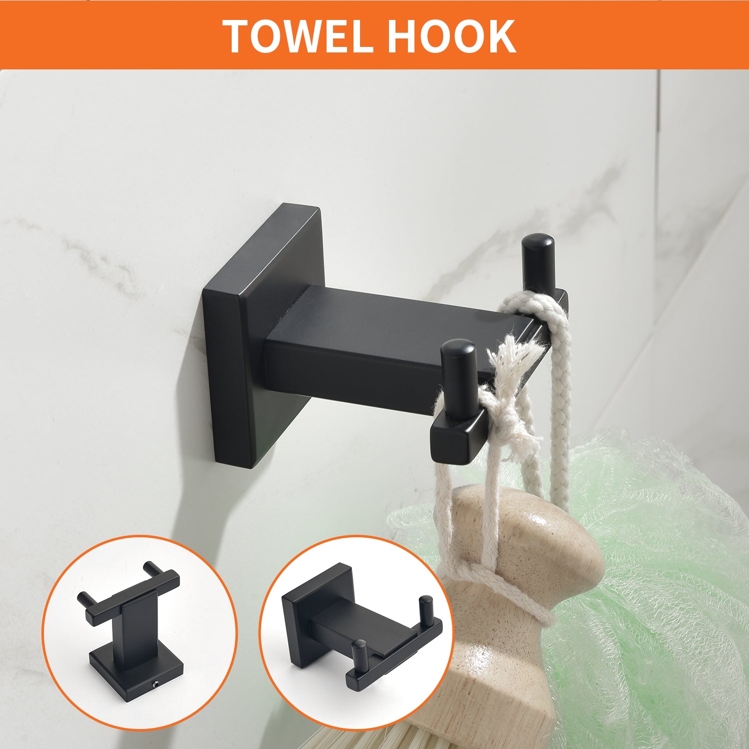 4-Piece Bathroom Hardware Set, SUS304 Stainless Steel Towel Bar, Toilet Paper Holder, Towel Ring & Hooks | Modern Wall-Mounted Bath Accessories Kit