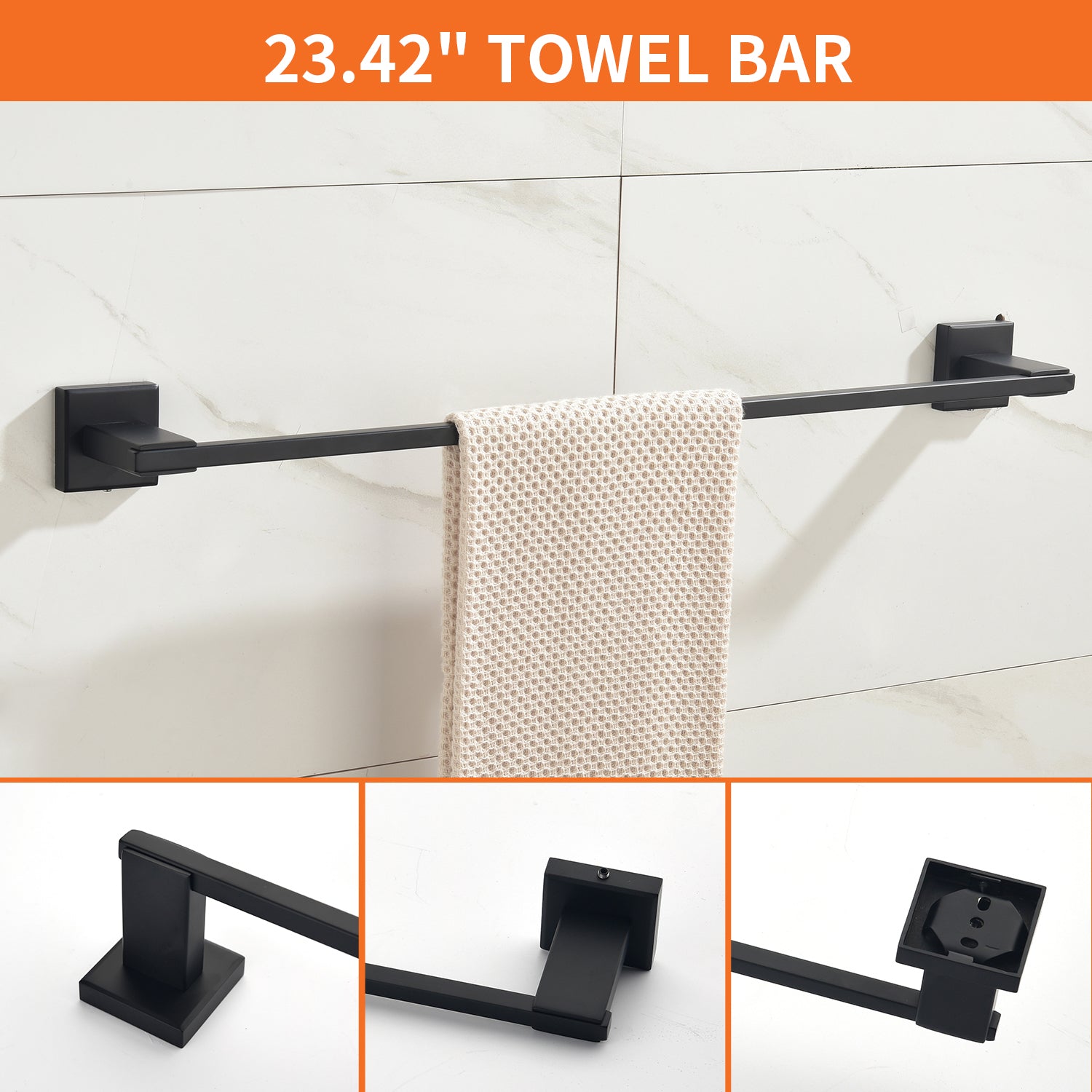 4-Piece Bathroom Hardware Set, SUS304 Stainless Steel Towel Bar, Toilet Paper Holder, Towel Ring & Hooks | Modern Wall-Mounted Bath Accessories Kit