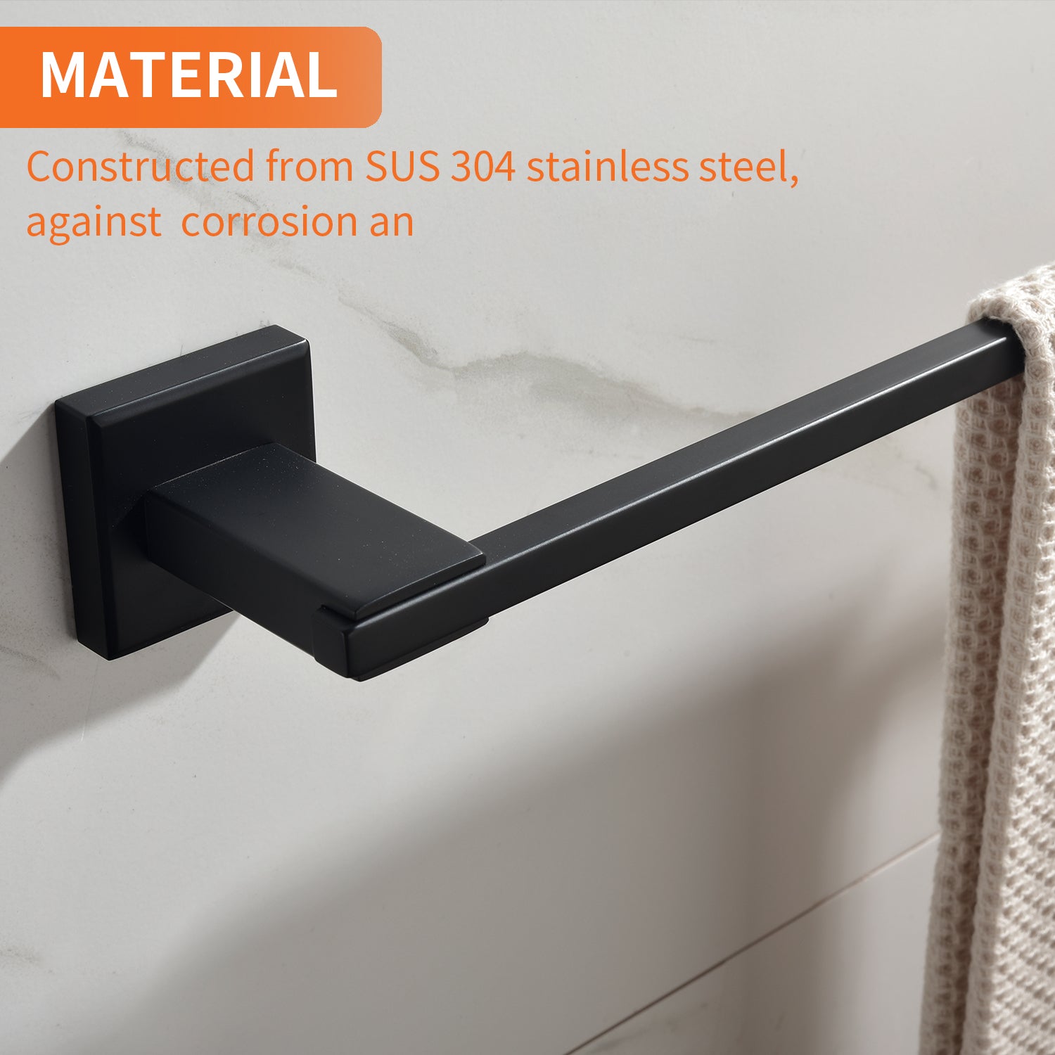 4-Piece Bathroom Hardware Set, SUS304 Stainless Steel Towel Bar, Toilet Paper Holder, Towel Ring & Hooks | Modern Wall-Mounted Bath Accessories Kit
