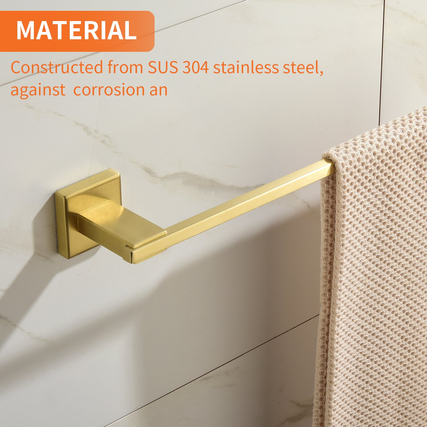 4-Piece Bathroom Hardware Set, SUS304 Stainless Steel Towel Bar, Toilet Paper Holder, Towel Ring & Hooks | Modern Wall-Mounted Bath Accessories Kit