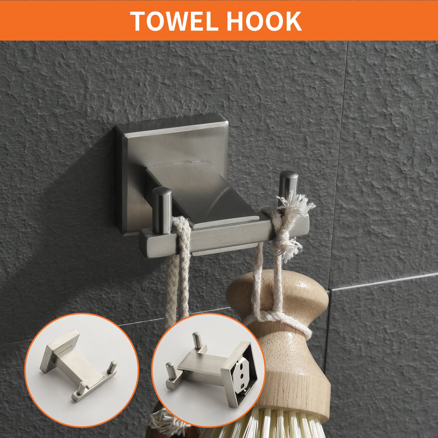 4-Piece Bathroom Hardware Set, SUS304 Stainless Steel Towel Bar, Toilet Paper Holder, Towel Ring & Hooks | Modern Wall-Mounted Bath Accessories Kit