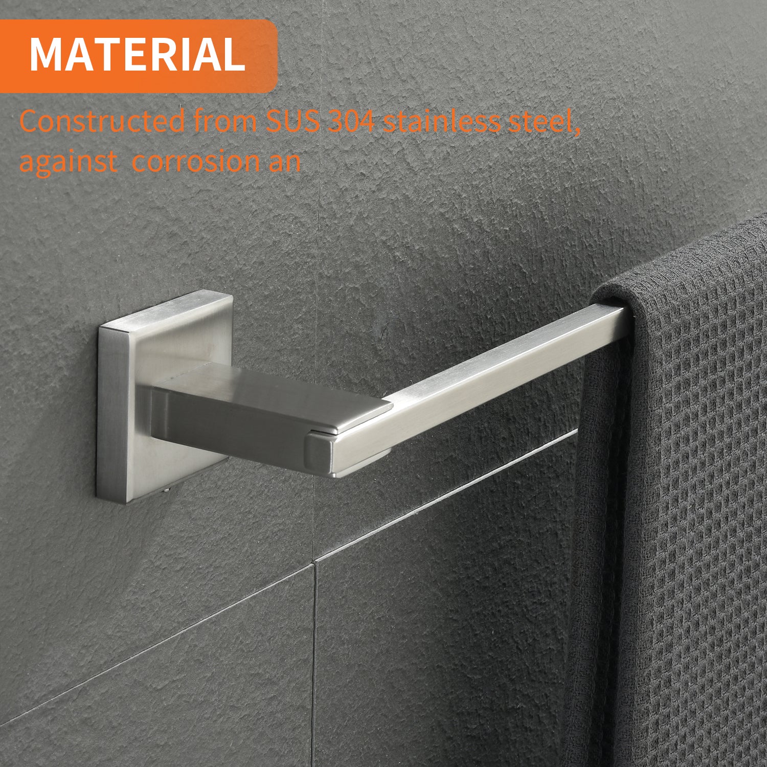4-Piece Bathroom Hardware Set, SUS304 Stainless Steel Towel Bar, Toilet Paper Holder, Towel Ring & Hooks | Modern Wall-Mounted Bath Accessories Kit