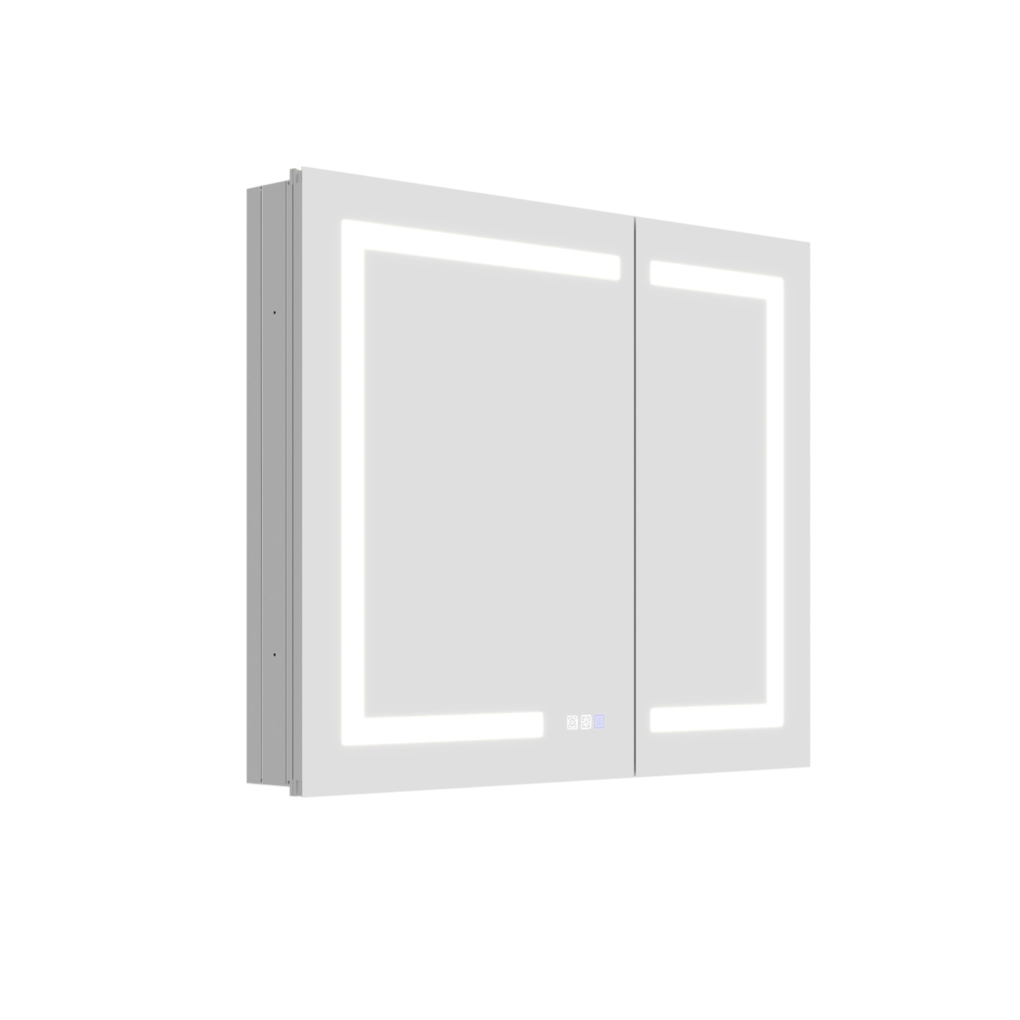 36 in. x 30 in. Recessed/Surface Mount Medicine Cabinet with Mirror and LED Light, All-Plastic Cabinet Body