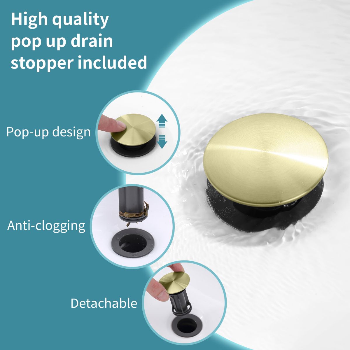 2 Handle Brushed Gold 4 Inch Bathroom Faucet with 360 Degree Rotating Spout