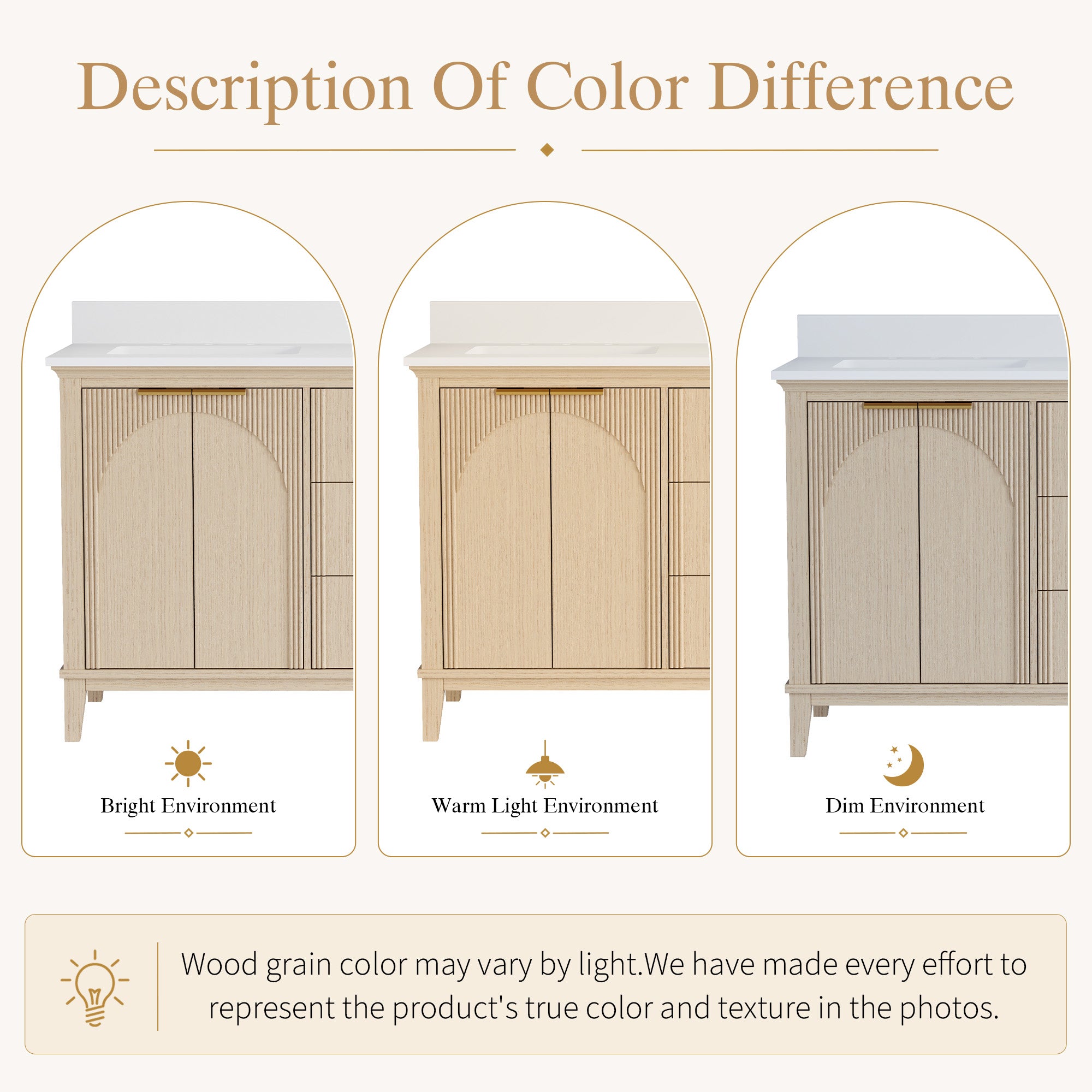 60 Inch Modern Light Oak Solid Wood Bathroom Vanity with White Quartz Countertop & 3 Soft-Close Drawers
