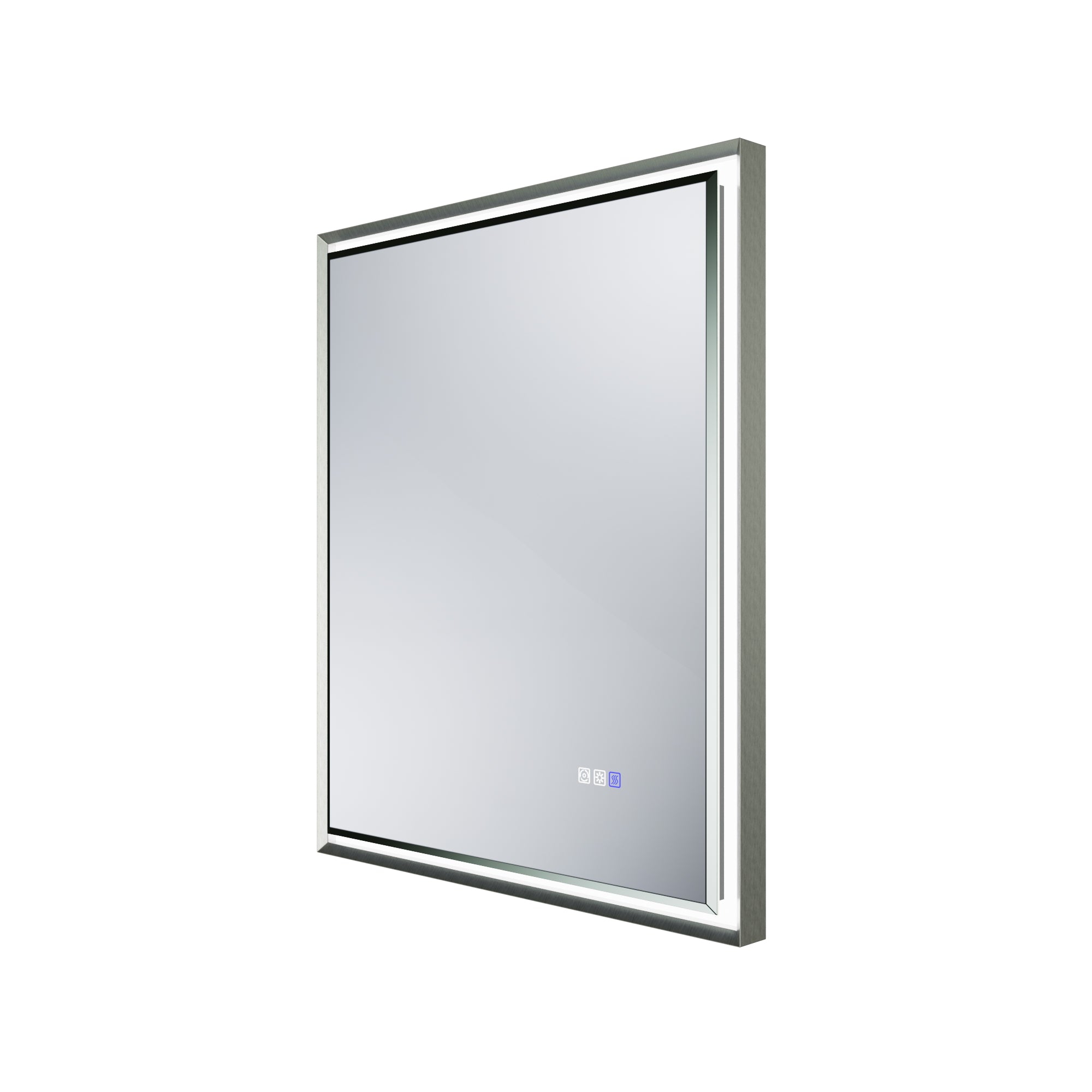 30 in. W x 36 in. Aluminum Framed LED Bathroom Mirror - Anti-Fog, Dimmable, Smart Memory, Brushed Nickel