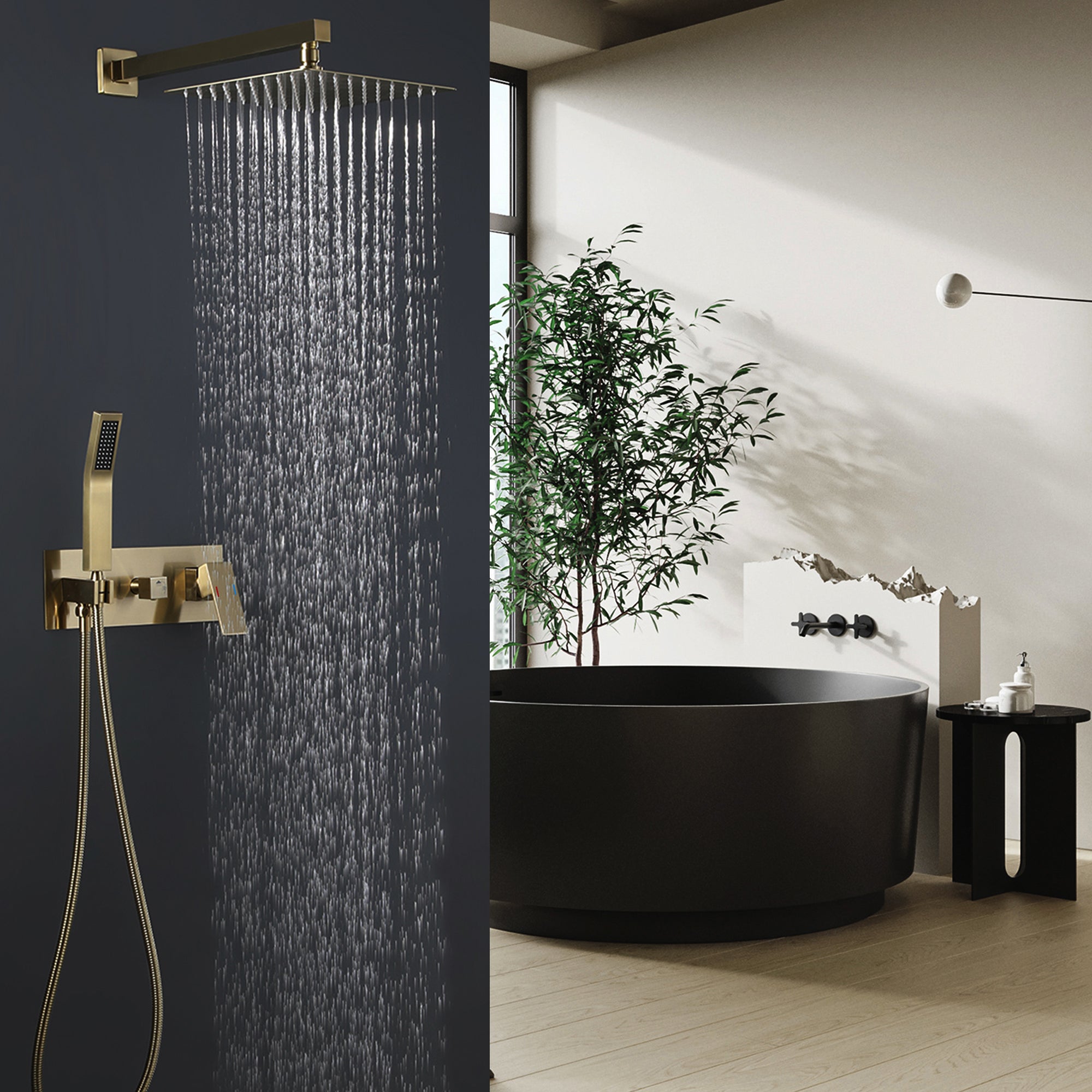 shower systems with rain shower and handheld