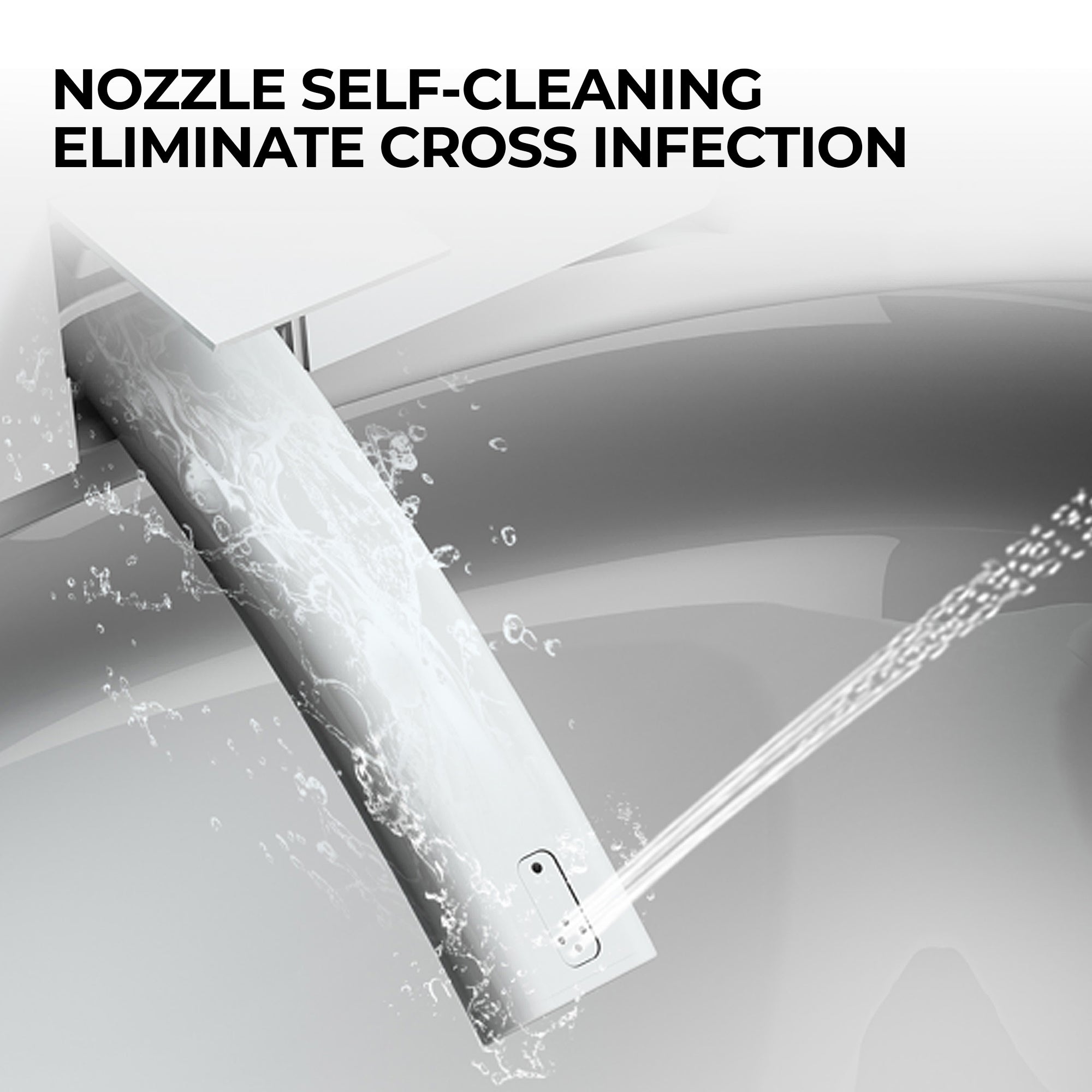Smart Bidet Toilet with One-Click Knob, Foot Sensor Function, Auto Flush, LED Display in White