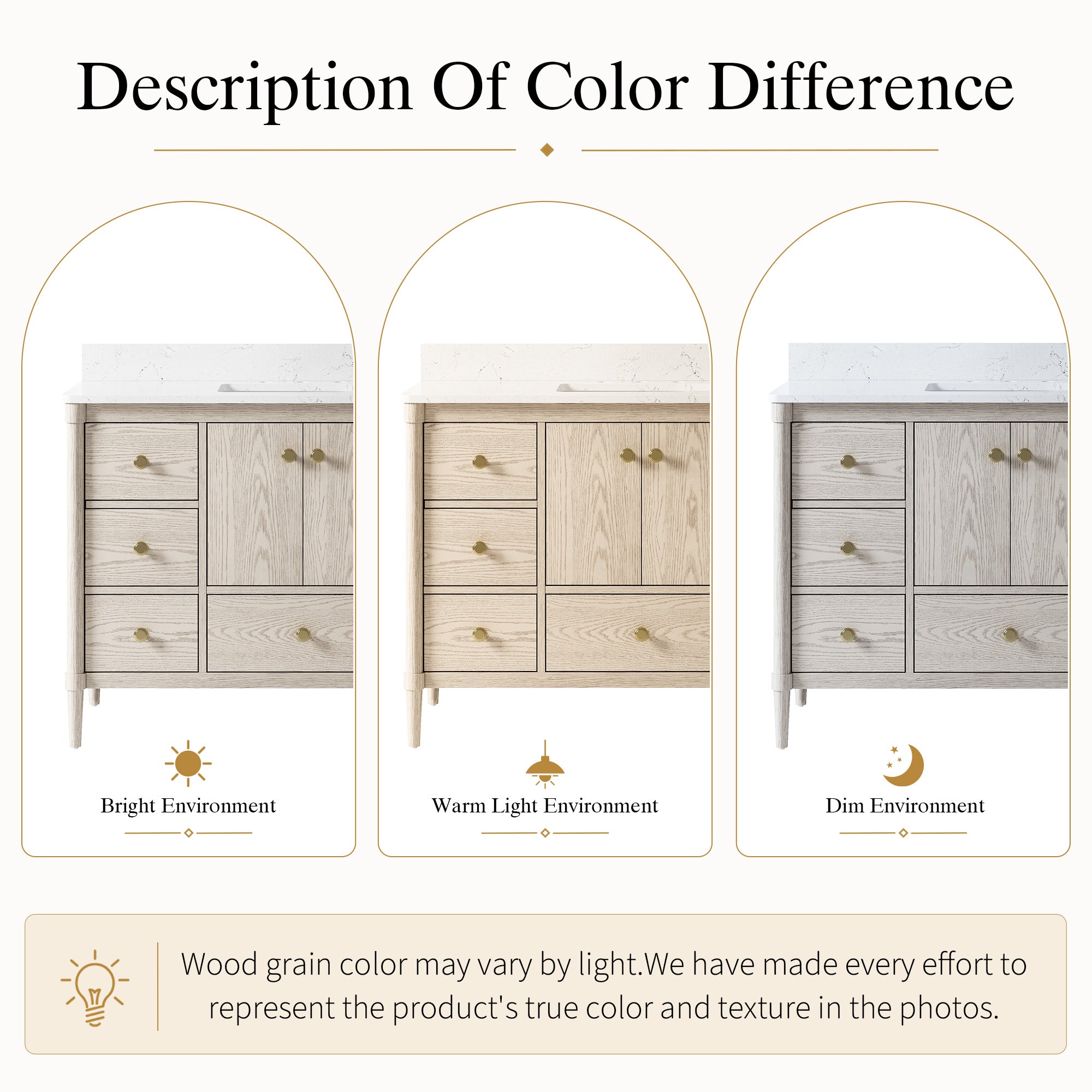48-Inch Freestanding Oak Bathroom Vanity with Single Carrara White Quartz Top Sink