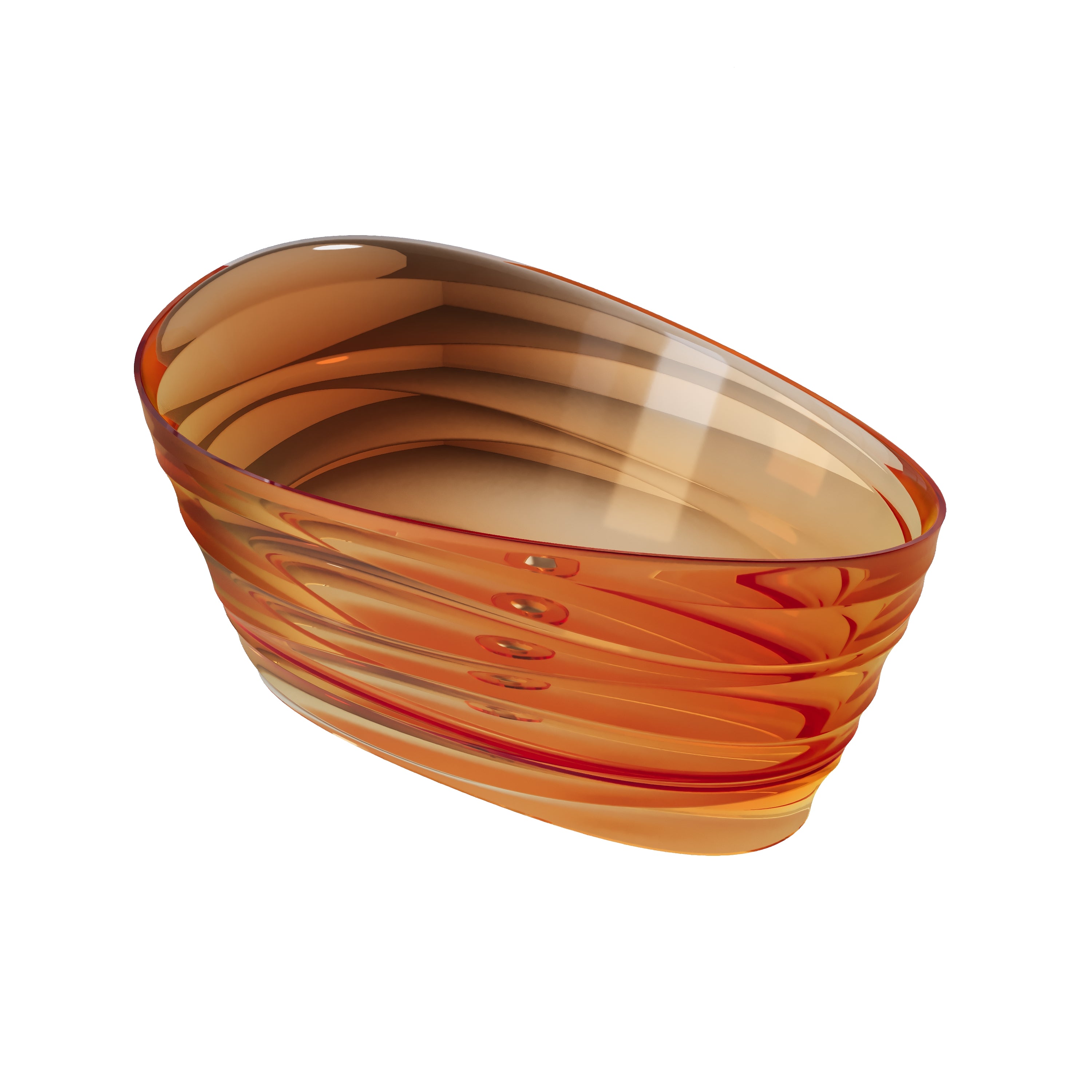 62" Pure Resin Transparent Freestanding Bathtub with Drain, Transparent Champagne