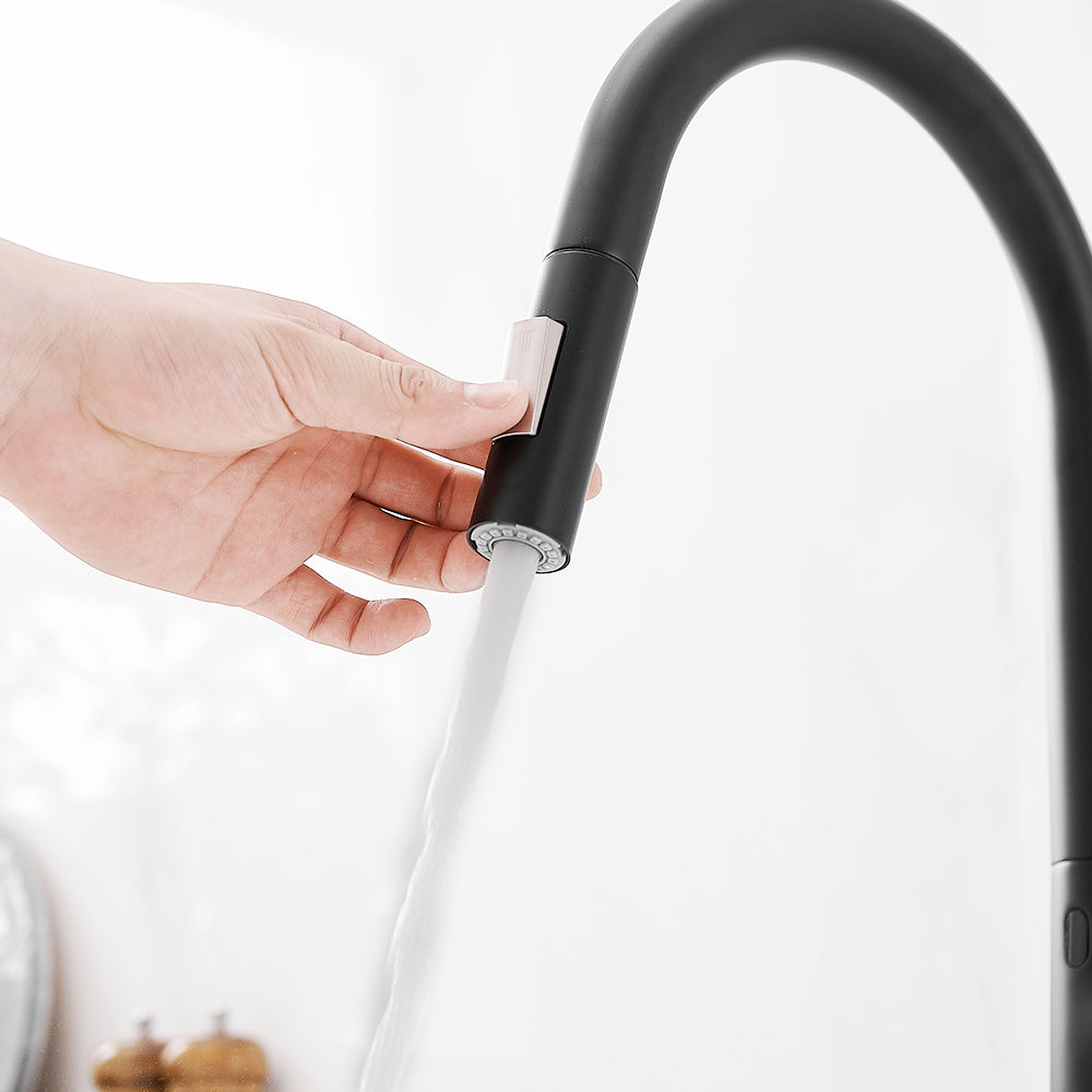 Single Handle Touchless Gooseneck Pull Down Sprayer Kitchen Faucet