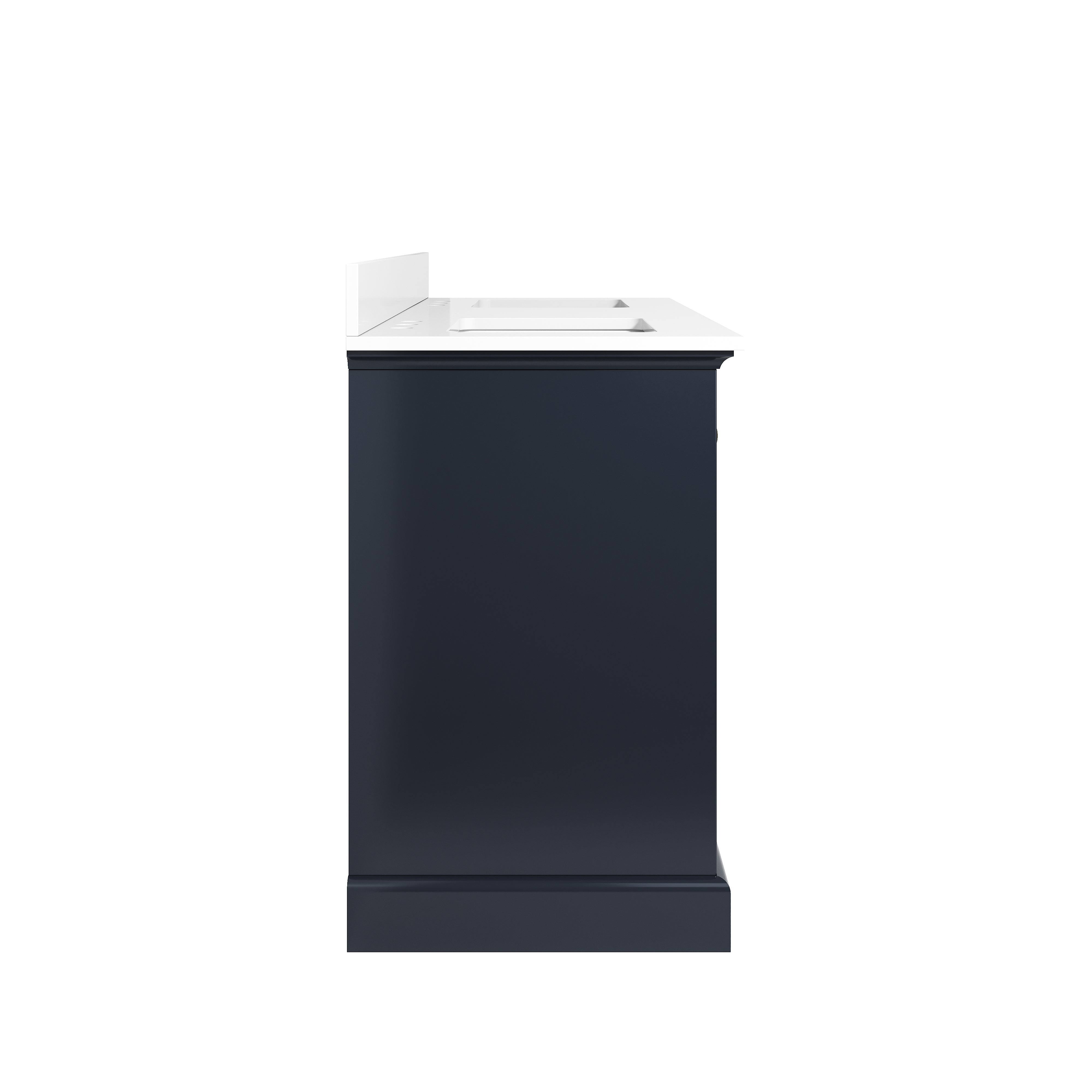 60 Inch Solid Wood Navy Blue Bathroom Vanity with cUPC Undermount Basin with 4 Doors and 6 Drawers