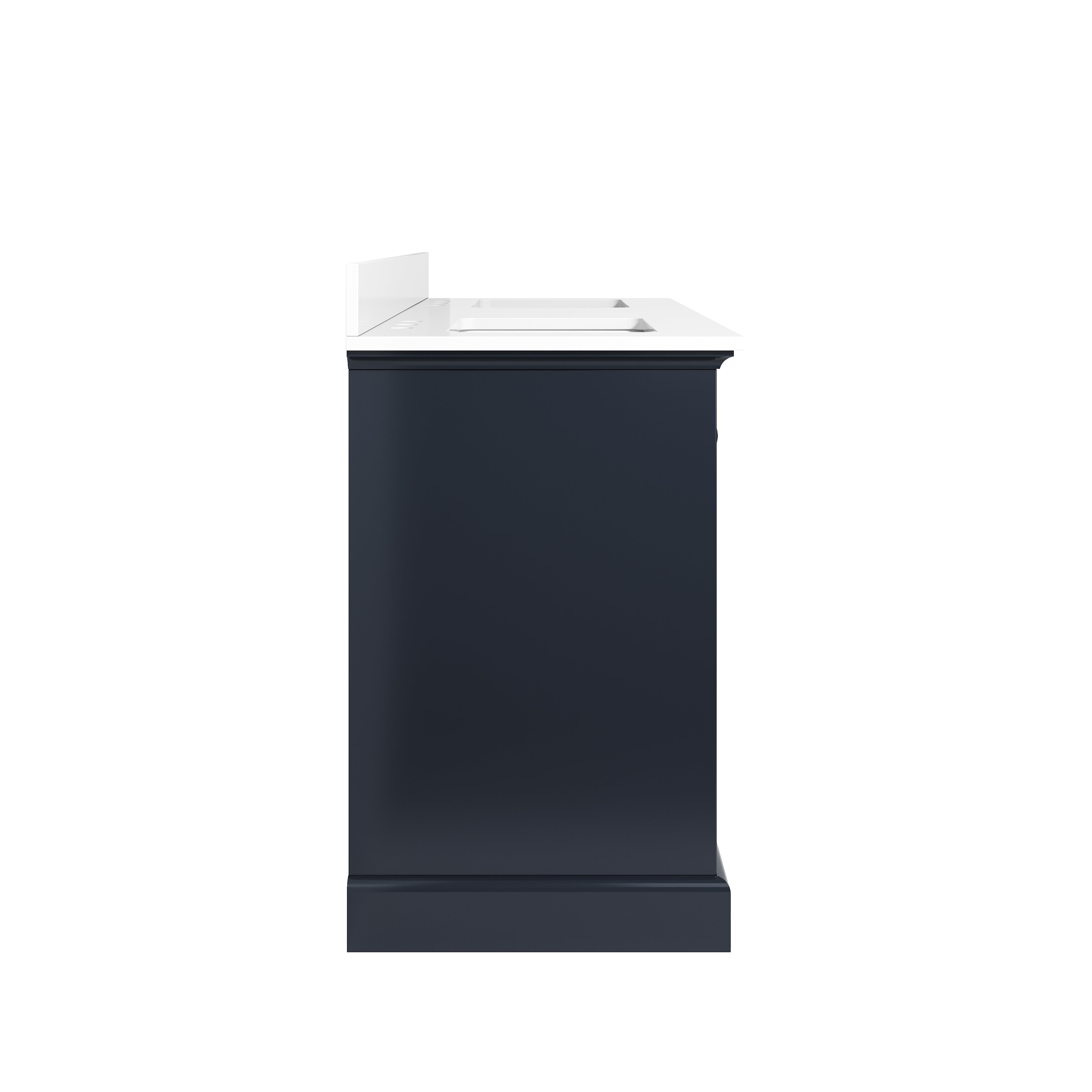 60 Inch Solid Wood Navy Blue Bathroom Vanity with cUPC Undermount Basin with 4 Doors and 6 Drawers