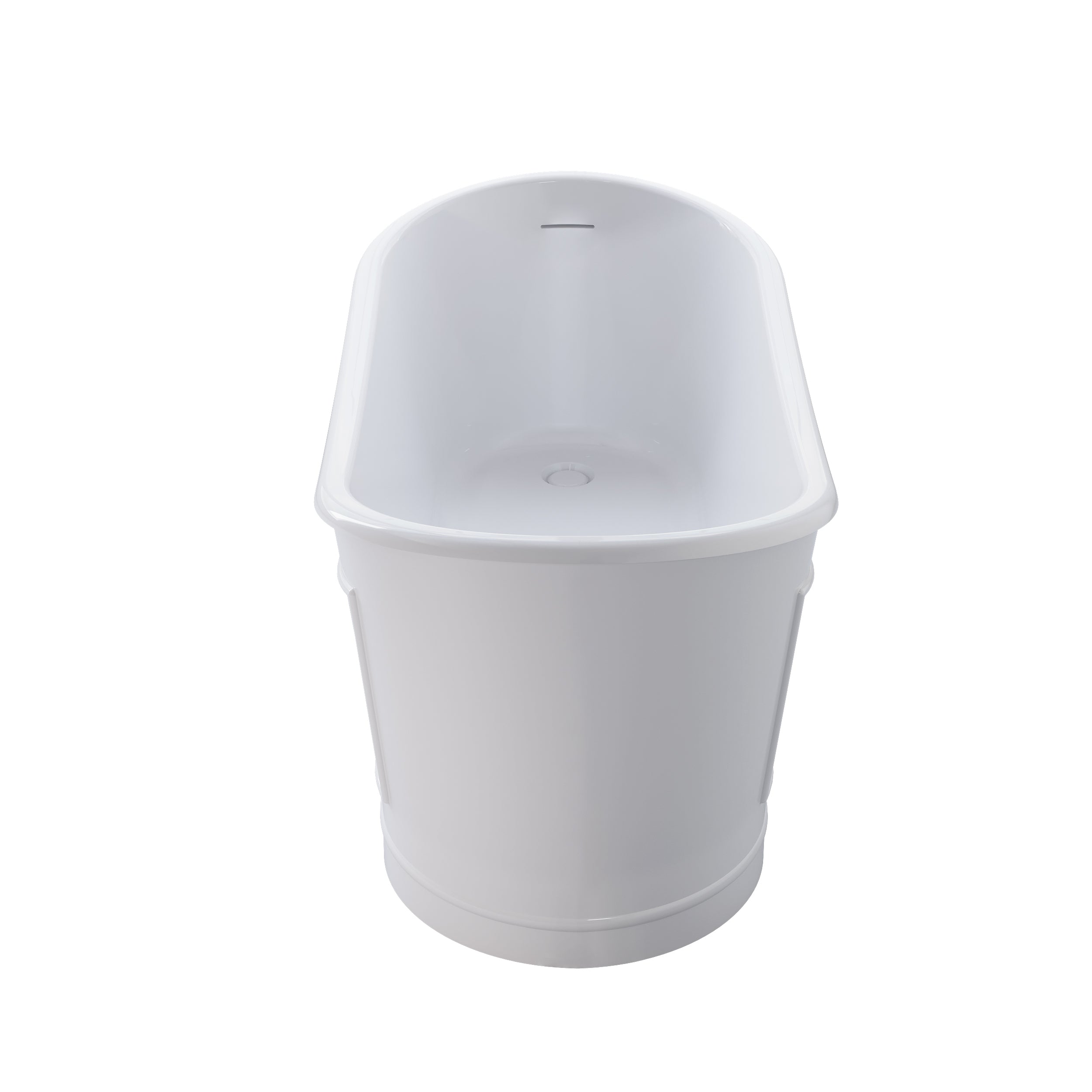 66" Glossy White Acrylic Freestanding Bathtub with Integrated Slotted Overflow