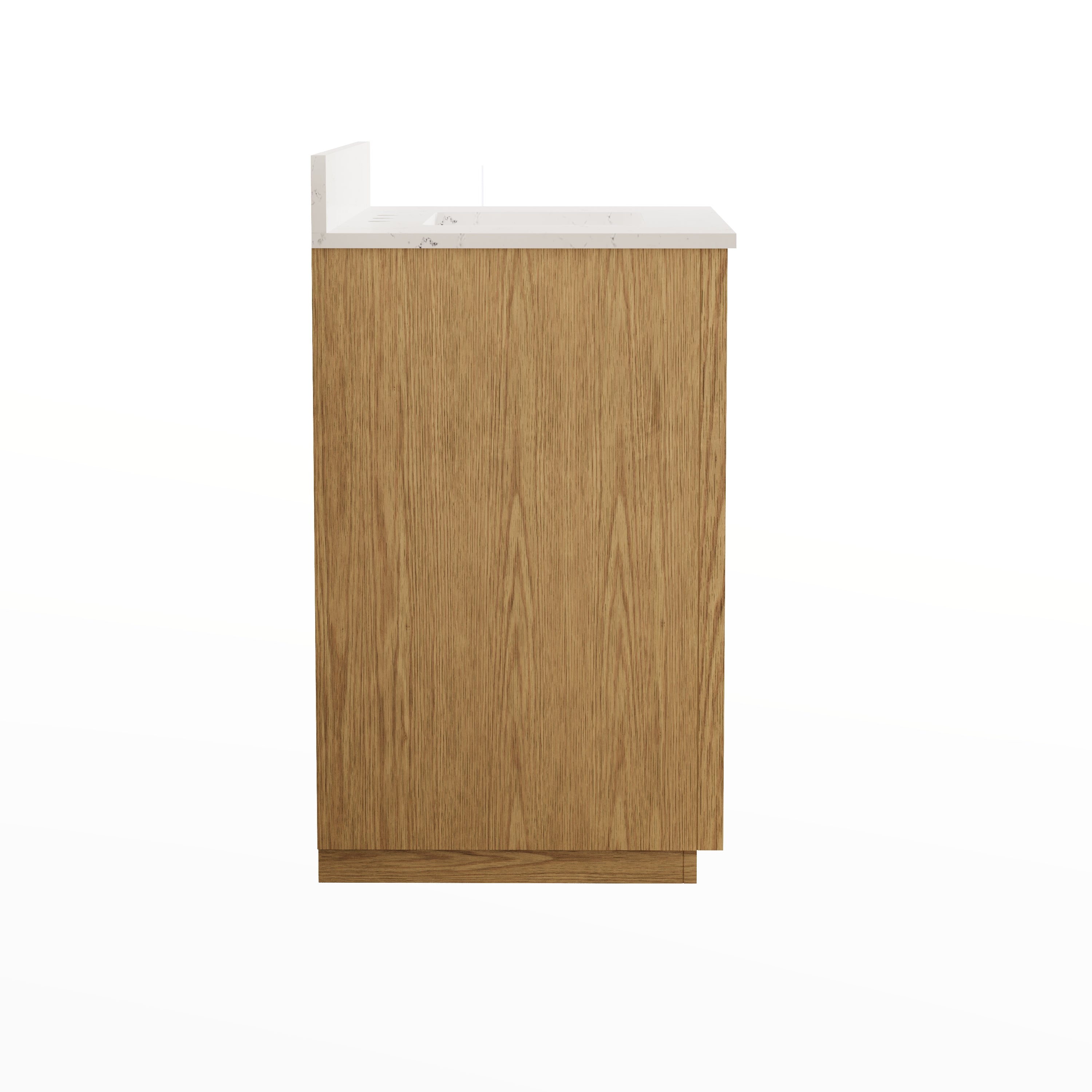 36 Inch Oak Soild Wood Bathroom Vanity with Sink, 3 Dovetail-constructed Drawers and 2 Soft-close Doors