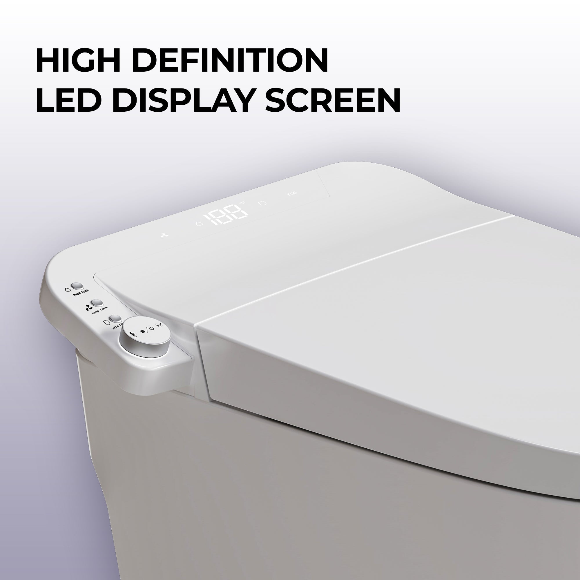 Smart Bidet Toilet in White with One-Click Knob, Foot Sensor Function, Auto Flush, LED Display