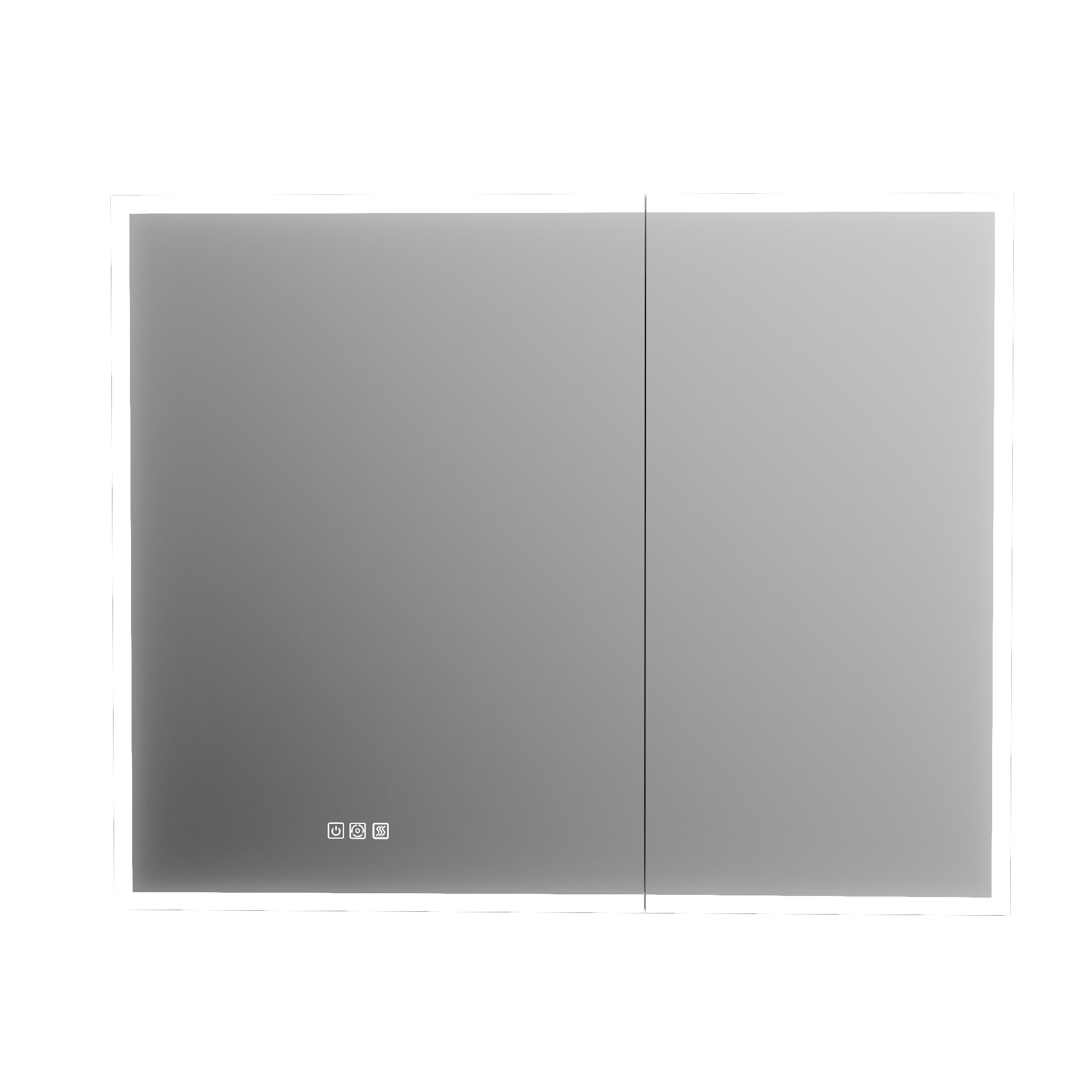 40 in. x 32 in. Recessed/Surface Mount LED Medicine Cabinet with 5X Magnifier Mirror, Aluminum Frame