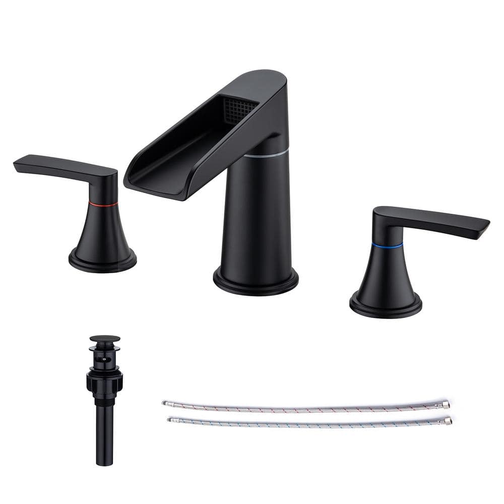 Contemporary 2-Handle Bathroom Faucet with Drain Kit