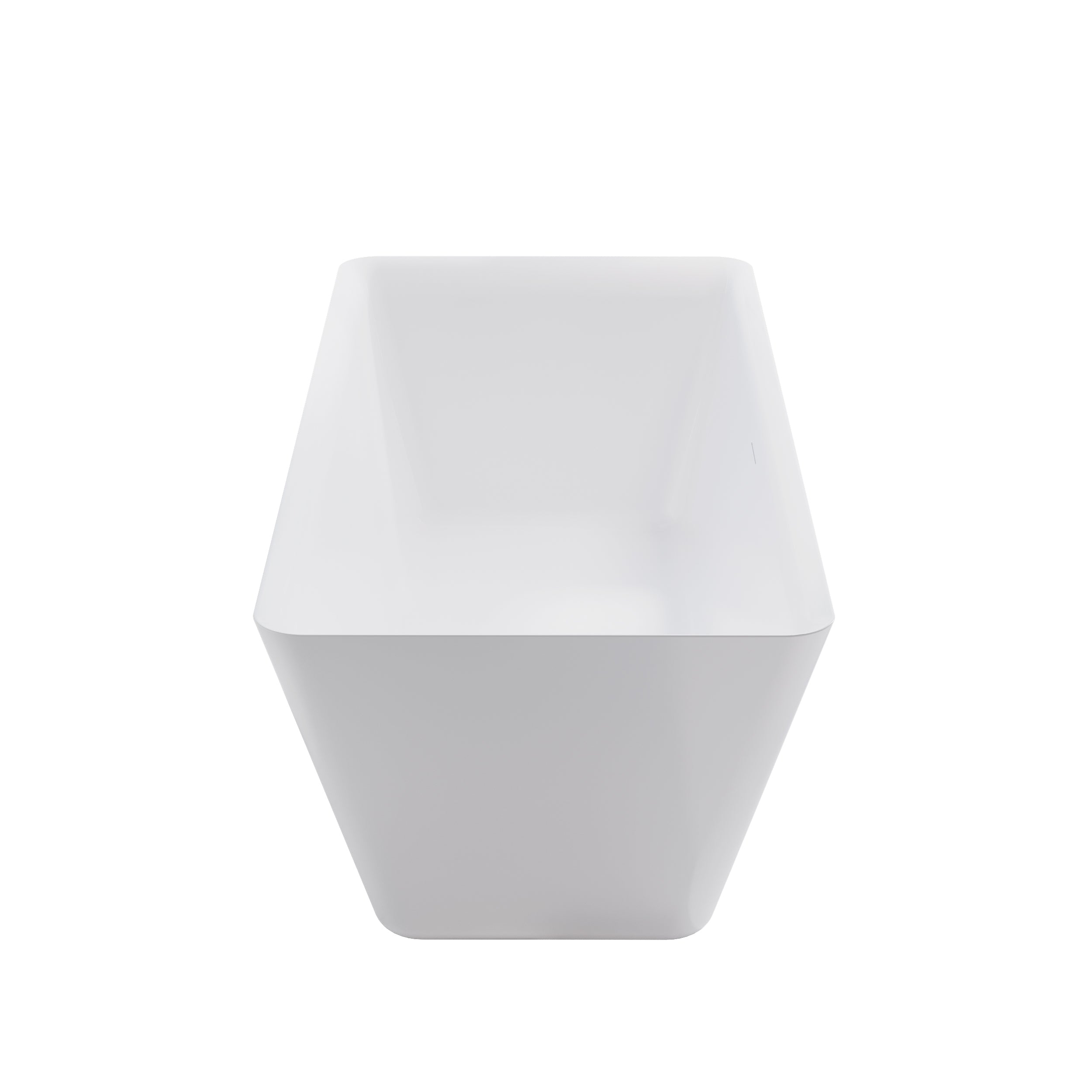 66" Freestanding Glossy White Acrylic Bathtub with Overflow and Drain Rectangle Tub