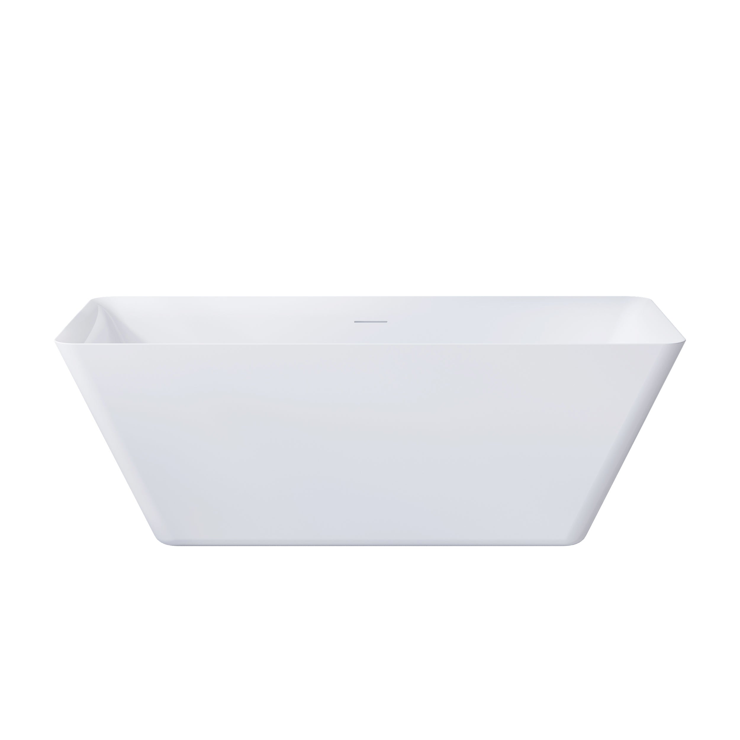 66" Freestanding Glossy White Acrylic Bathtub with Overflow and Drain Rectangle Tub