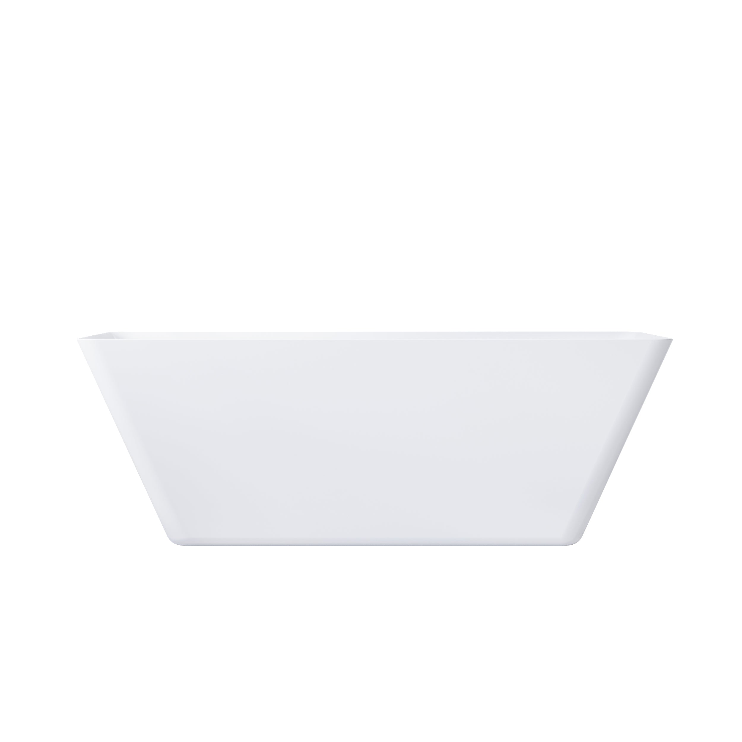 66" Freestanding Glossy White Acrylic Bathtub with Overflow and Drain Rectangle Tub