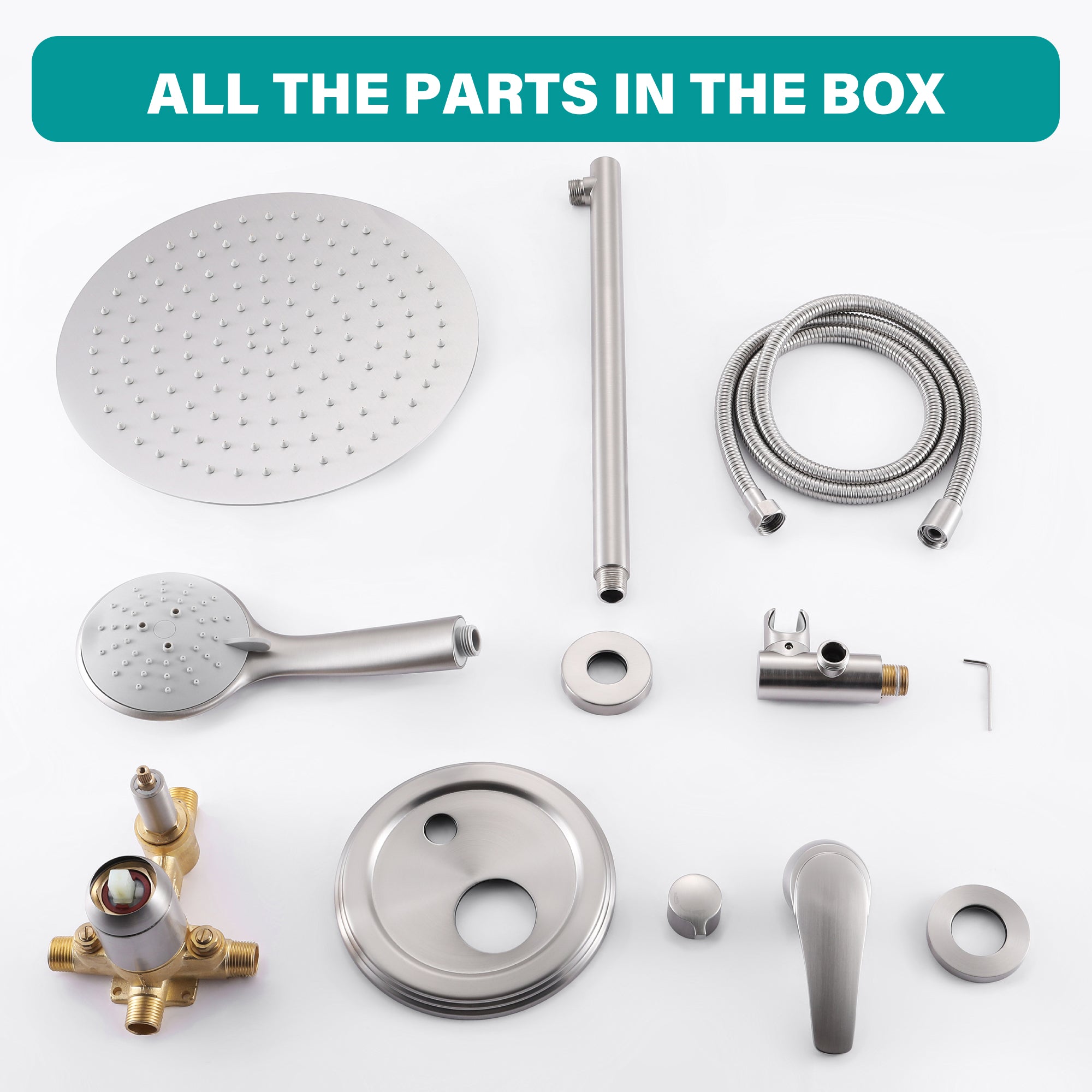 9inch/ 10inch/ 12inch 2-Spray Patterns with 1.8 GPM Wall Mount Dual Shower Heads with Hand Shower