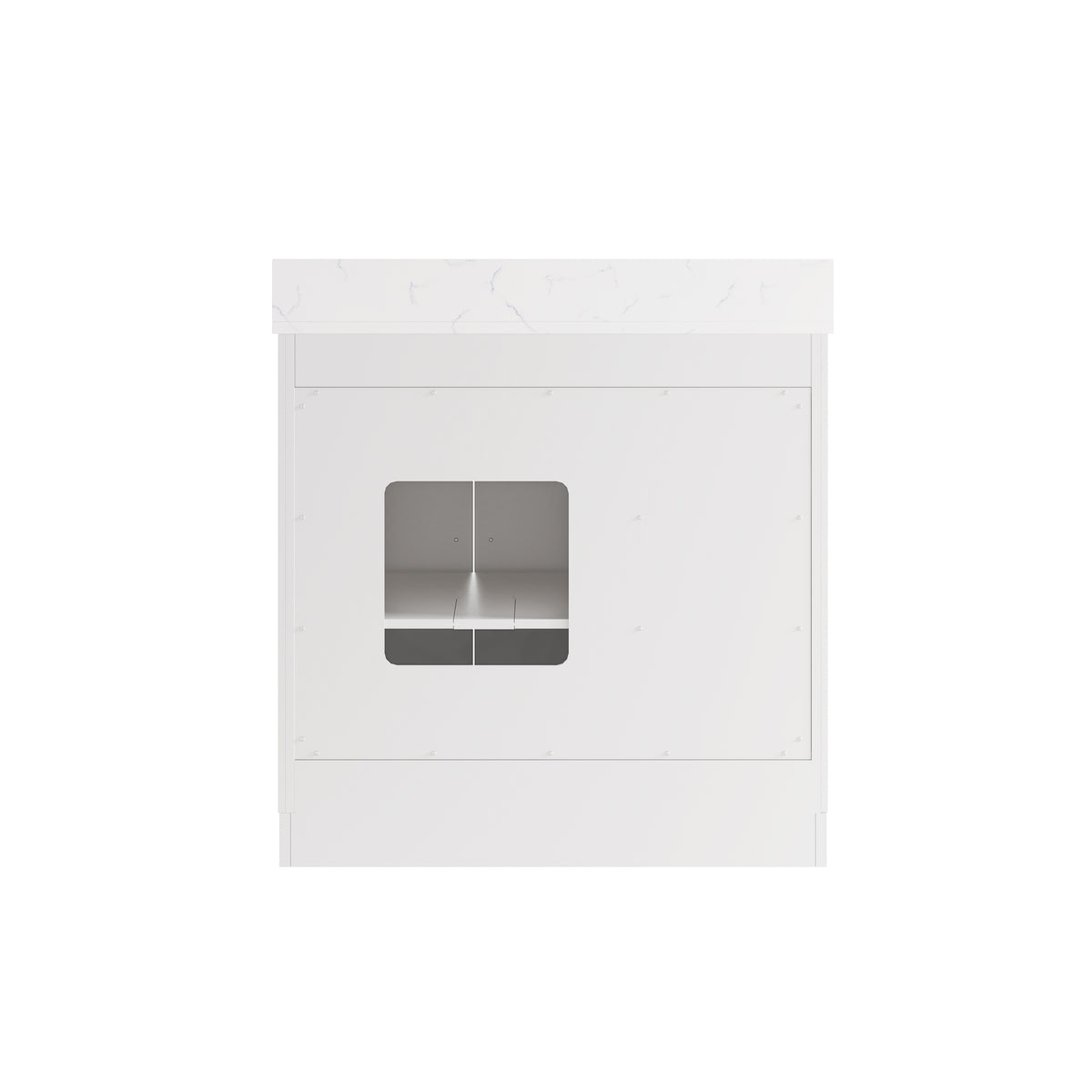 36 Inch Freestanding Solid Wood & Plywood Bathroom Vanity with Soft-Close Drawers, Carrara White Quartz Countertop, White