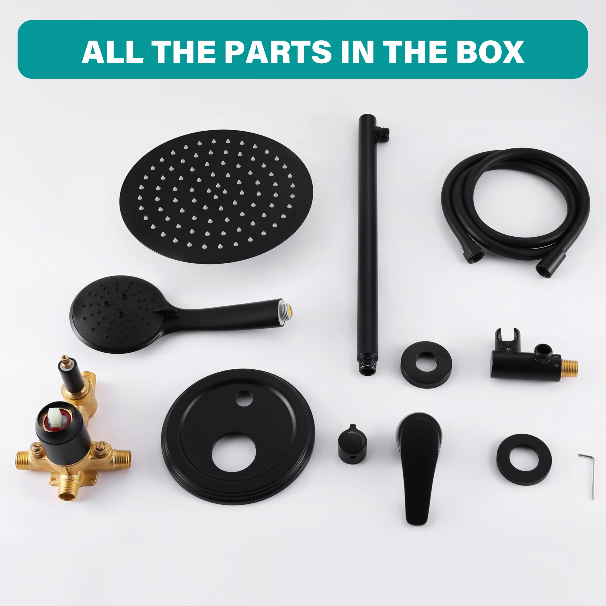 9inch/ 10inch/ 12inch 2-Spray Patterns with 1.8 GPM Wall Mount Dual Shower Heads with Hand Shower