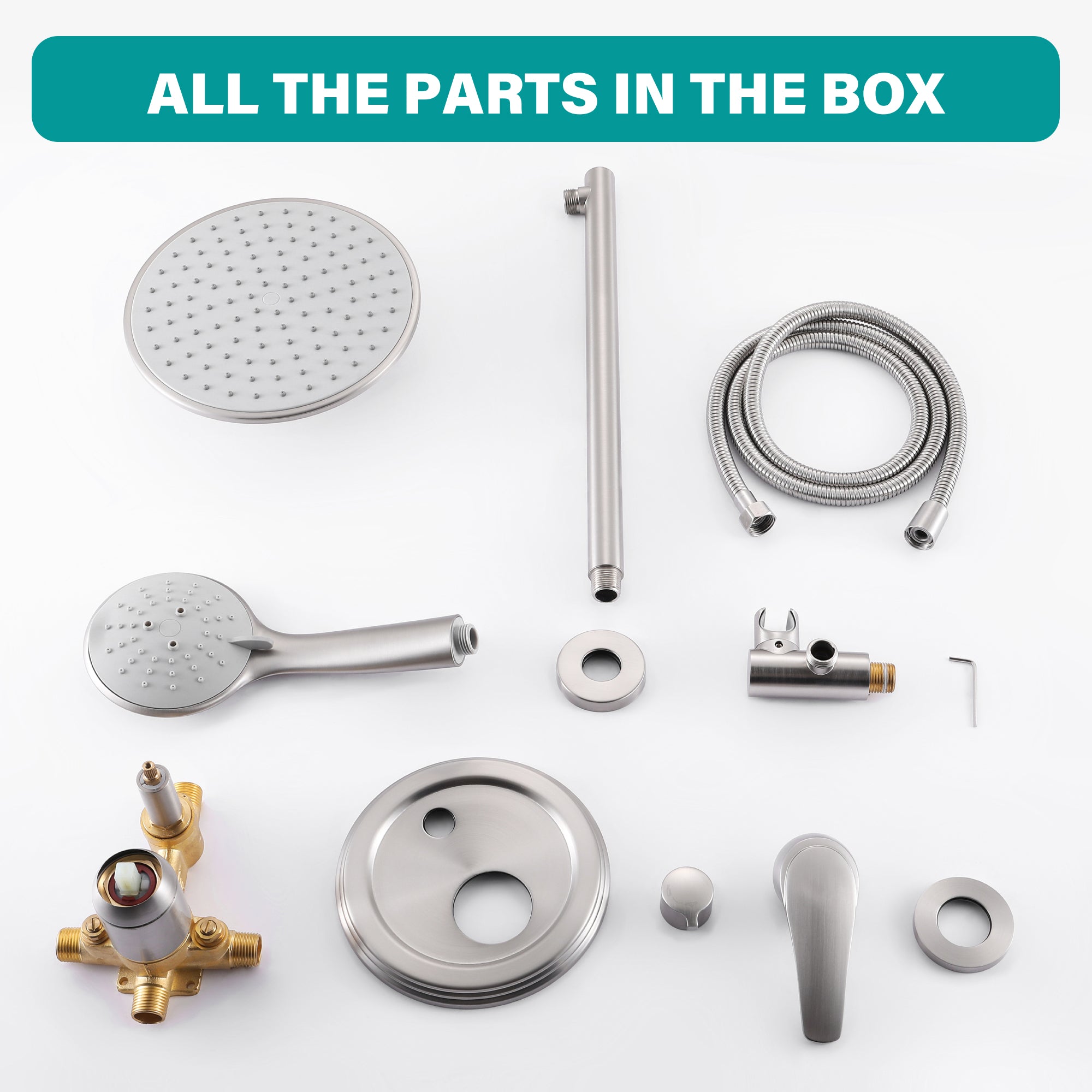 9inch/ 10inch/ 12inch 2-Spray Patterns with 1.8 GPM Wall Mount Dual Shower Heads with Hand Shower