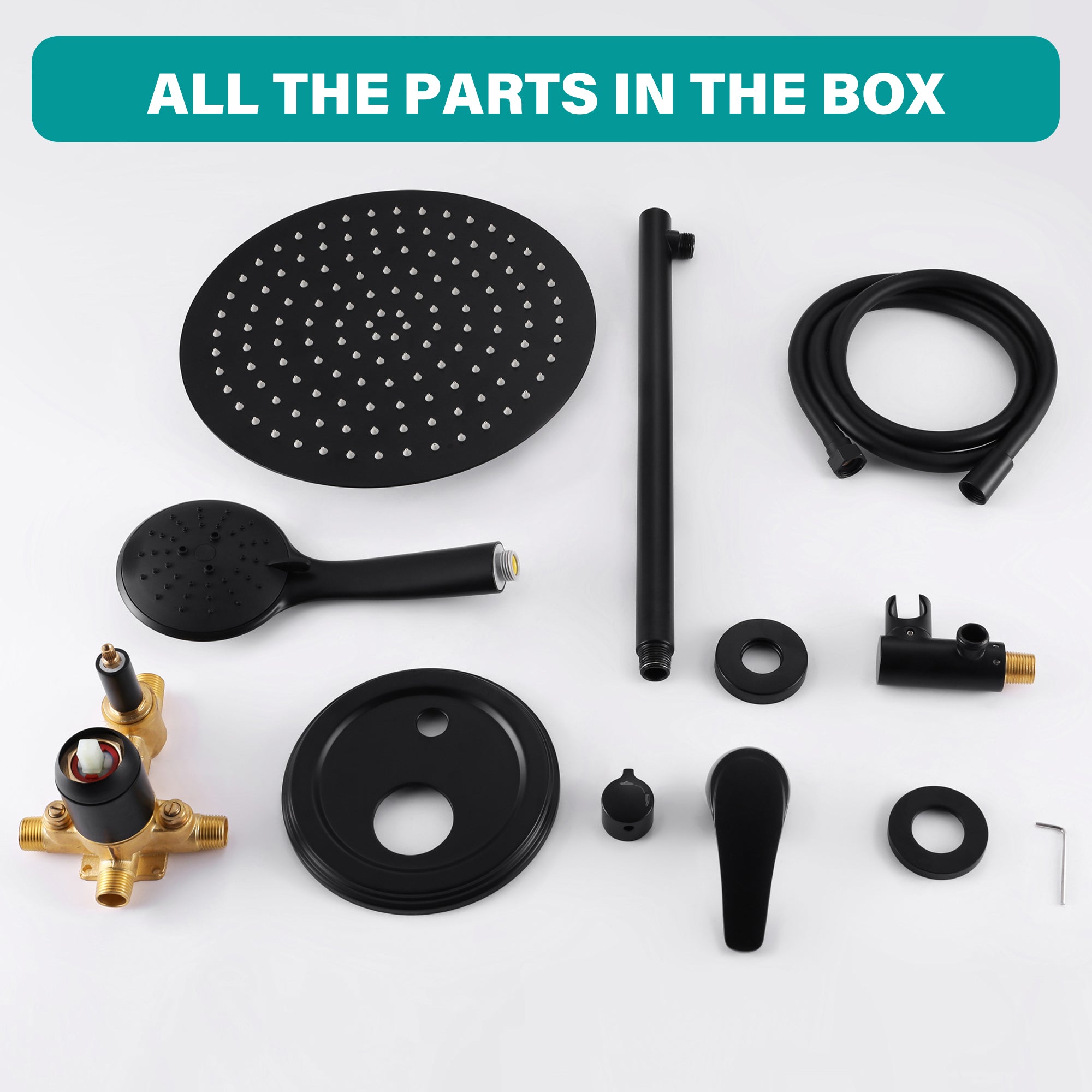 9inch/ 10inch/ 12inch 2-Spray Patterns with 1.8 GPM Wall Mount Dual Shower Heads with Hand Shower