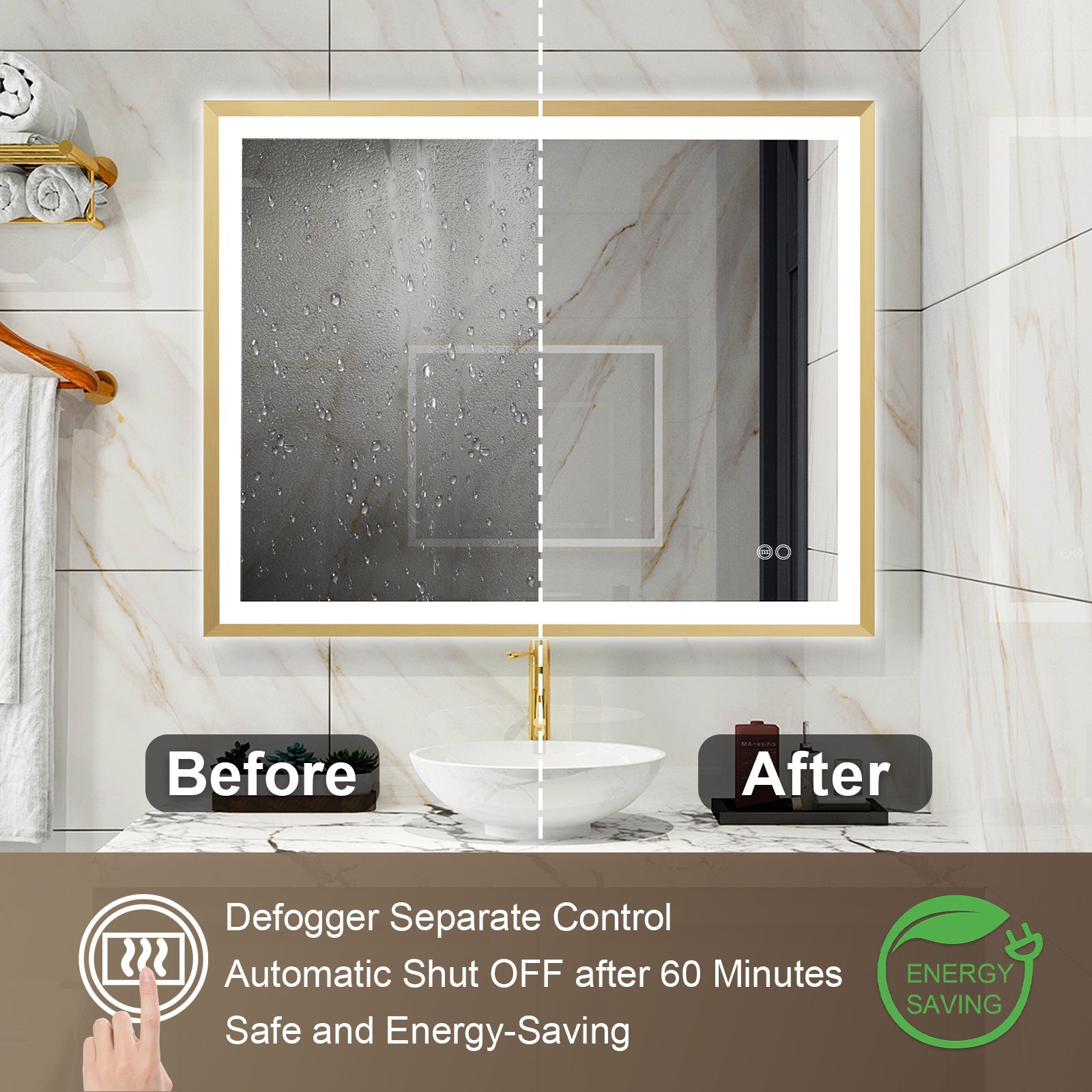 Bathroom Mirror with Defogger