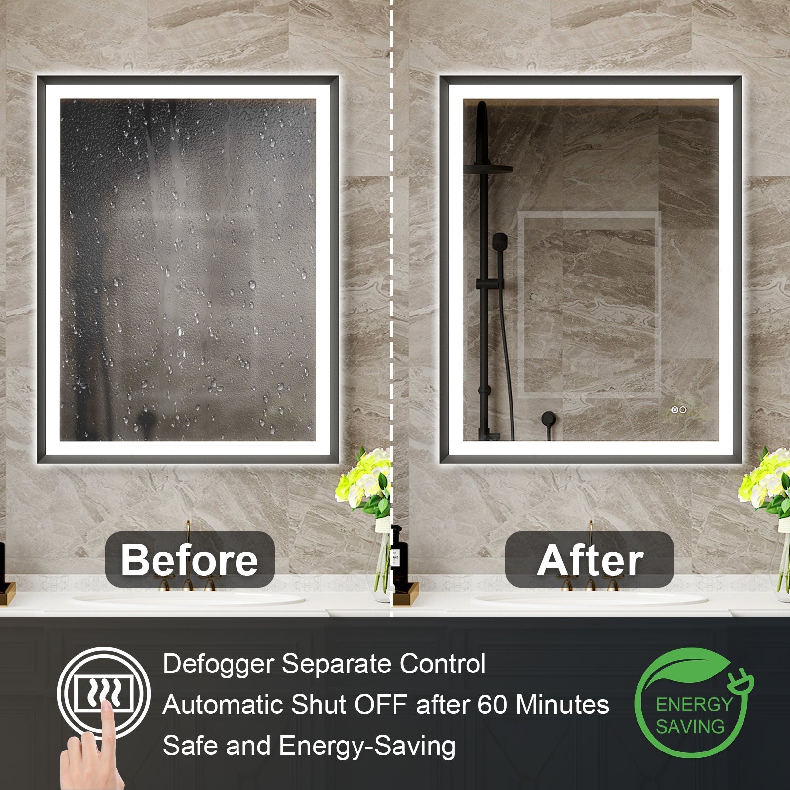 Bathroom Mirror with Defogger