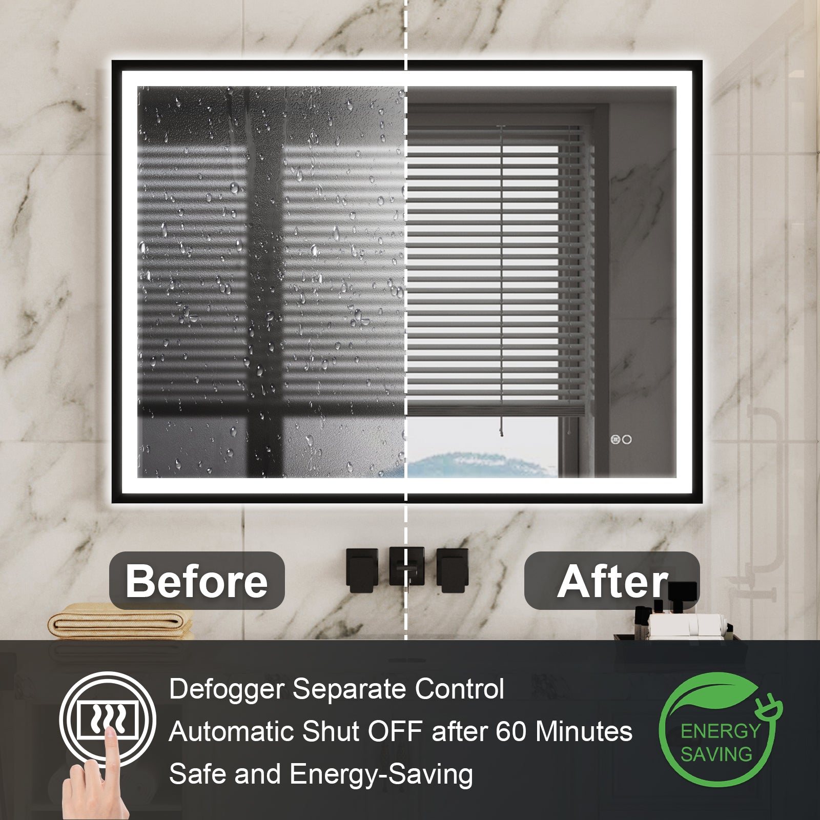 Bathroom Mirror with Defogger