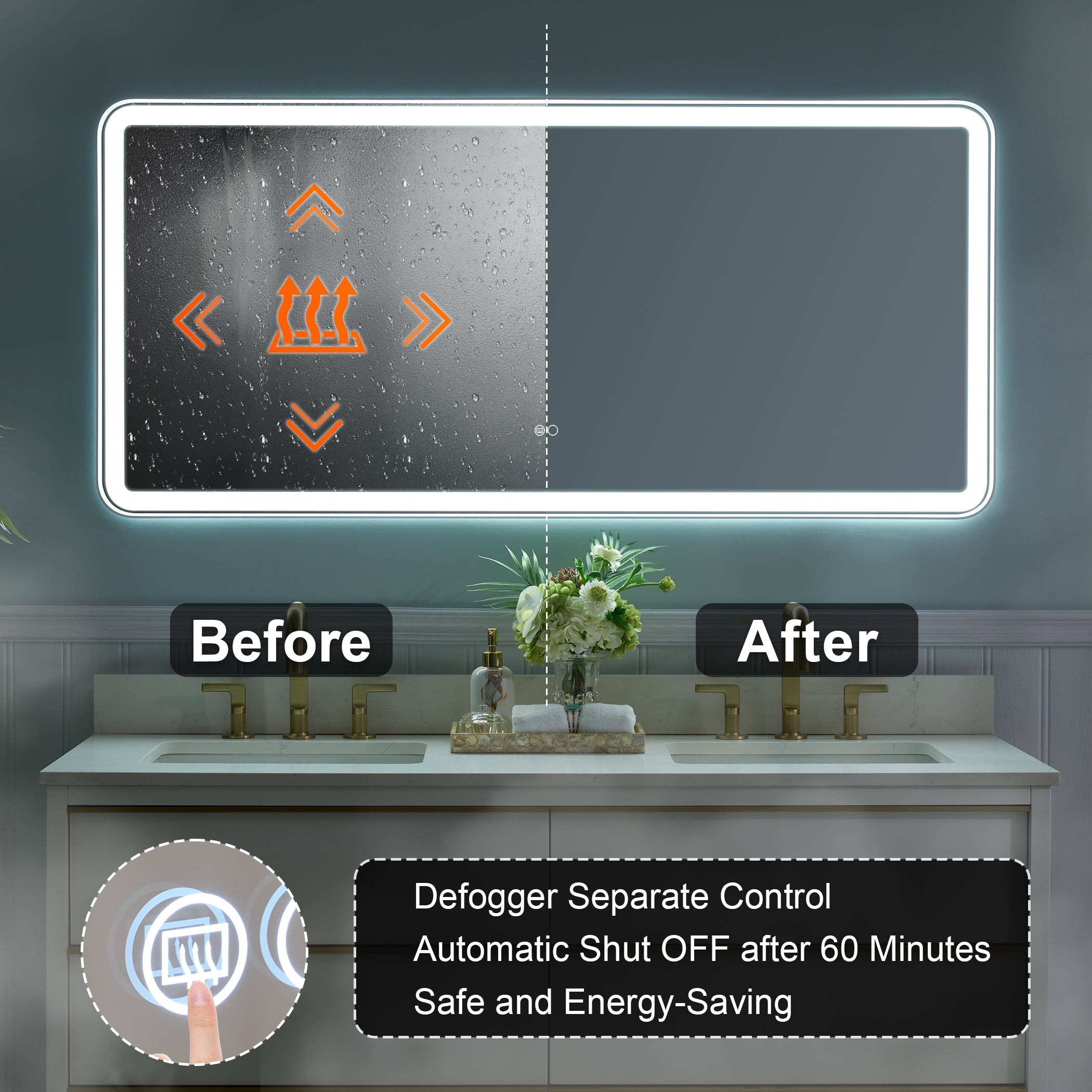 Bathroom Mirror with Defogger