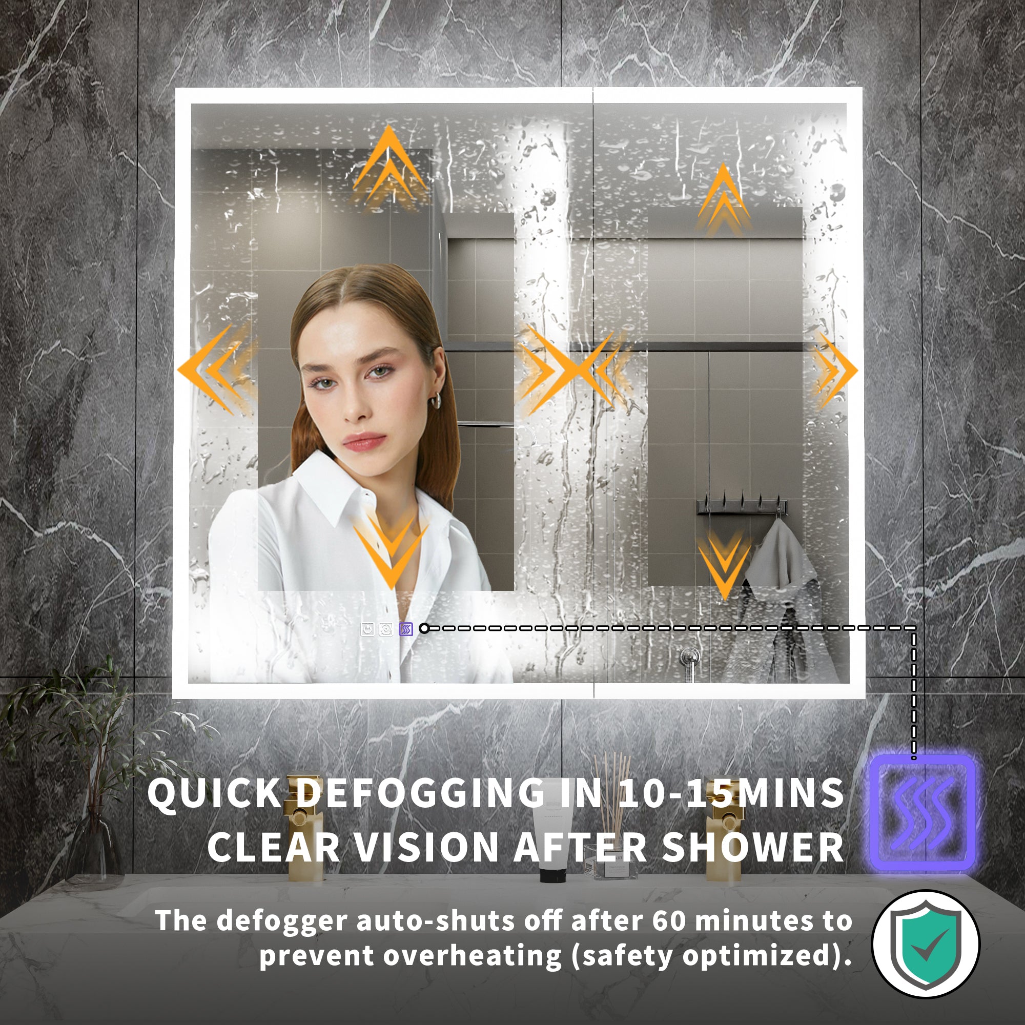 36 in. x 32 in. Recessed/Surface Mount LED Medicine Cabinet with 5X Magnifier Mirror, Aluminum Frame