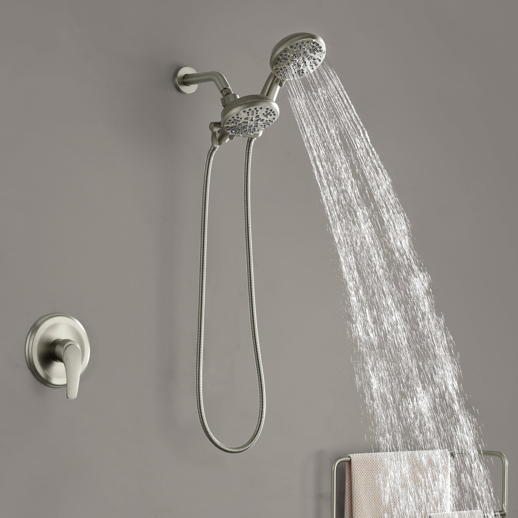 7-Setting Multi-Function Shower System With Handheld Shower And Dual Showerheads