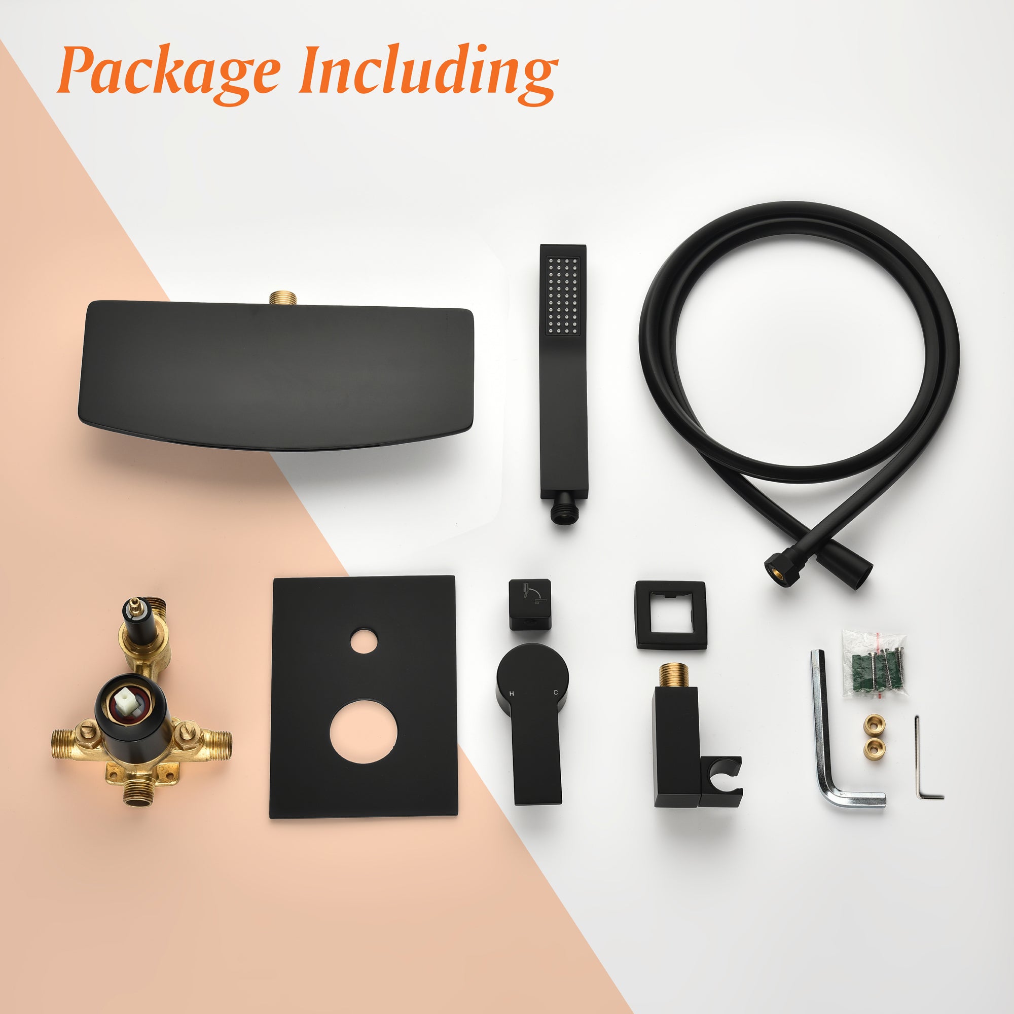 Matte Black Single Handle Tub Faucet with Hand Shower and Storage Station