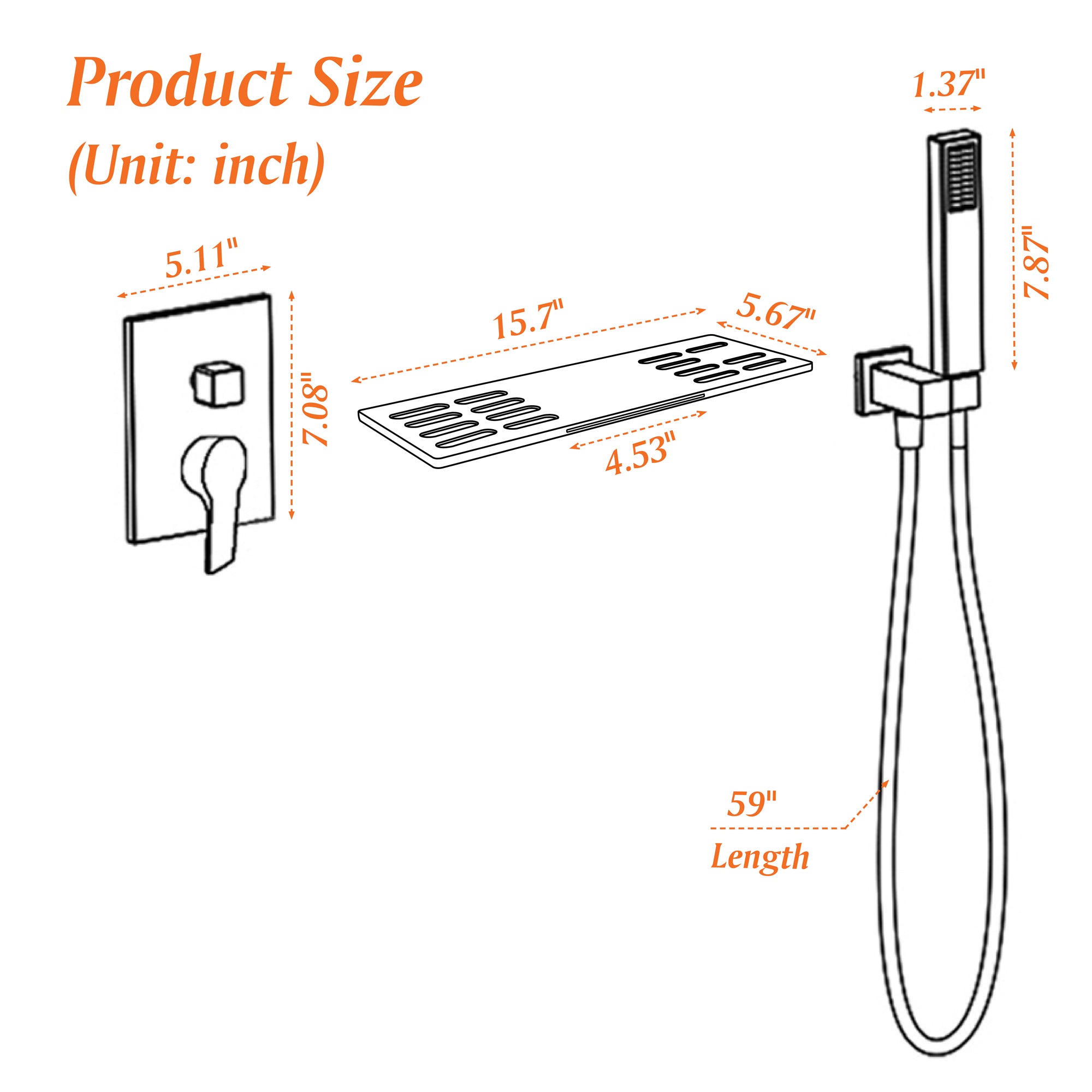 Single Handle Tub Faucet with Hand Shower and Openwork Platform