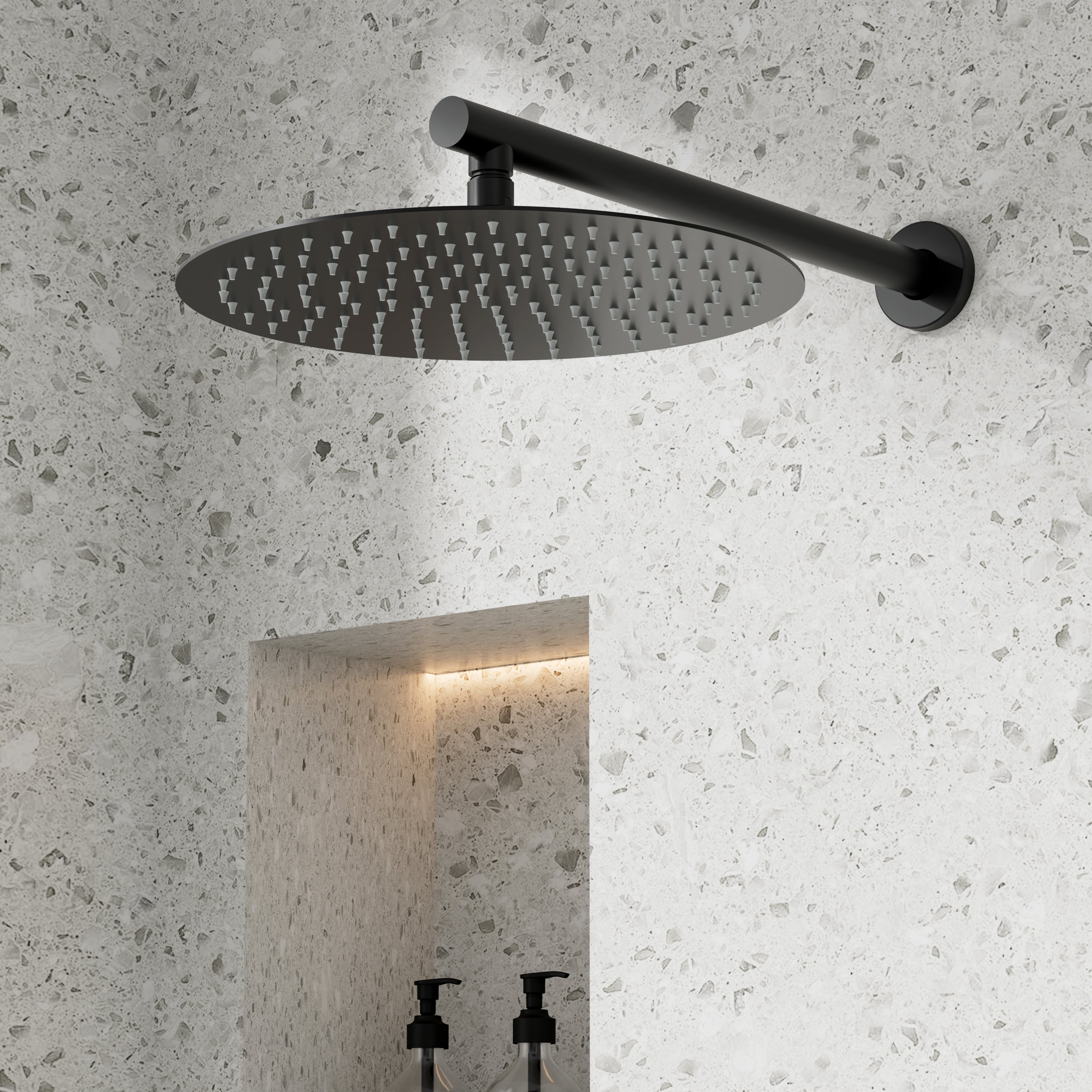 9inch/ 10inch/ 12inch 2-Spray Patterns with 1.8 GPM Wall Mount Dual Shower Heads with Hand Shower