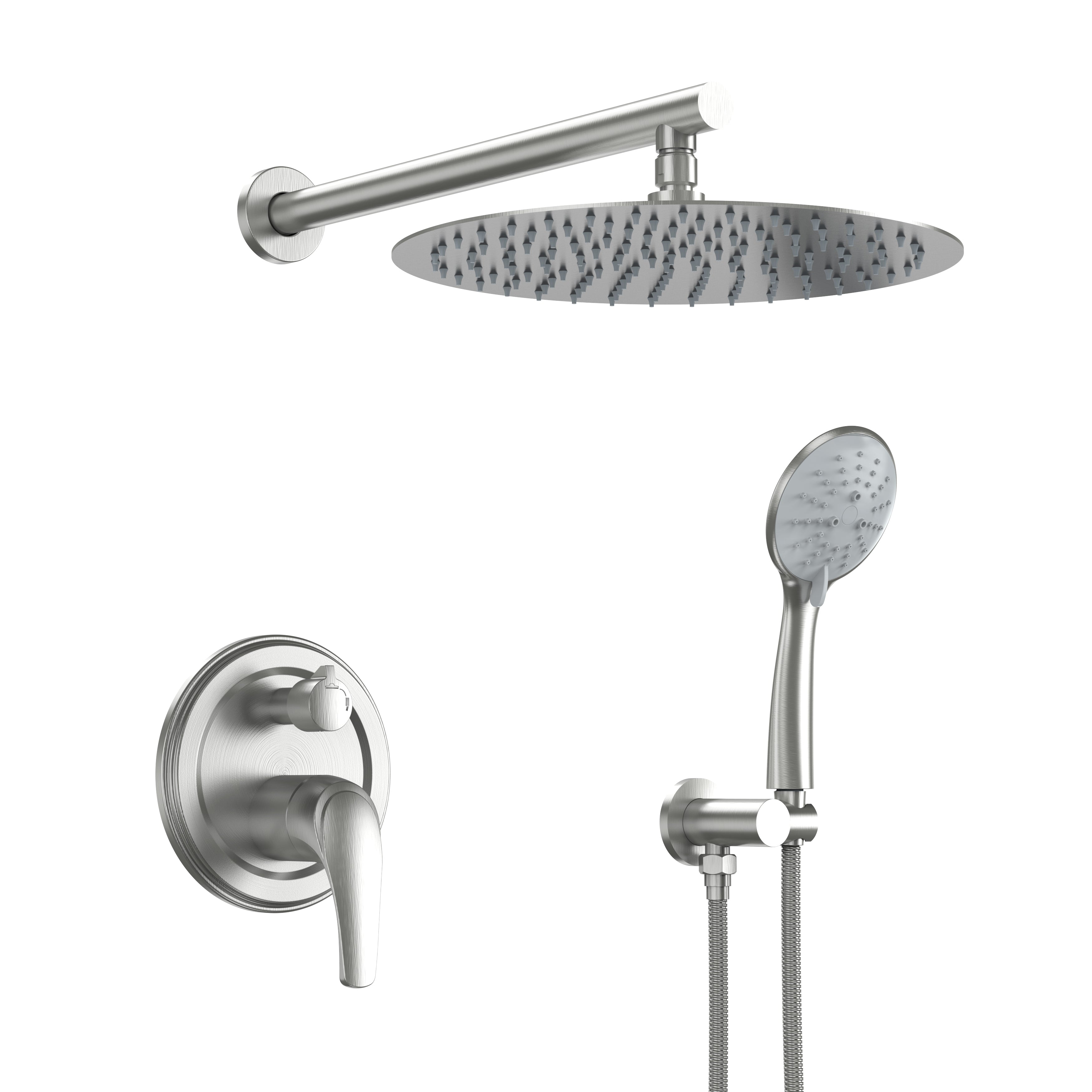 9inch/ 10inch/ 12inch 2-Spray Patterns with 1.8 GPM Wall Mount Dual Shower Heads with Hand Shower
